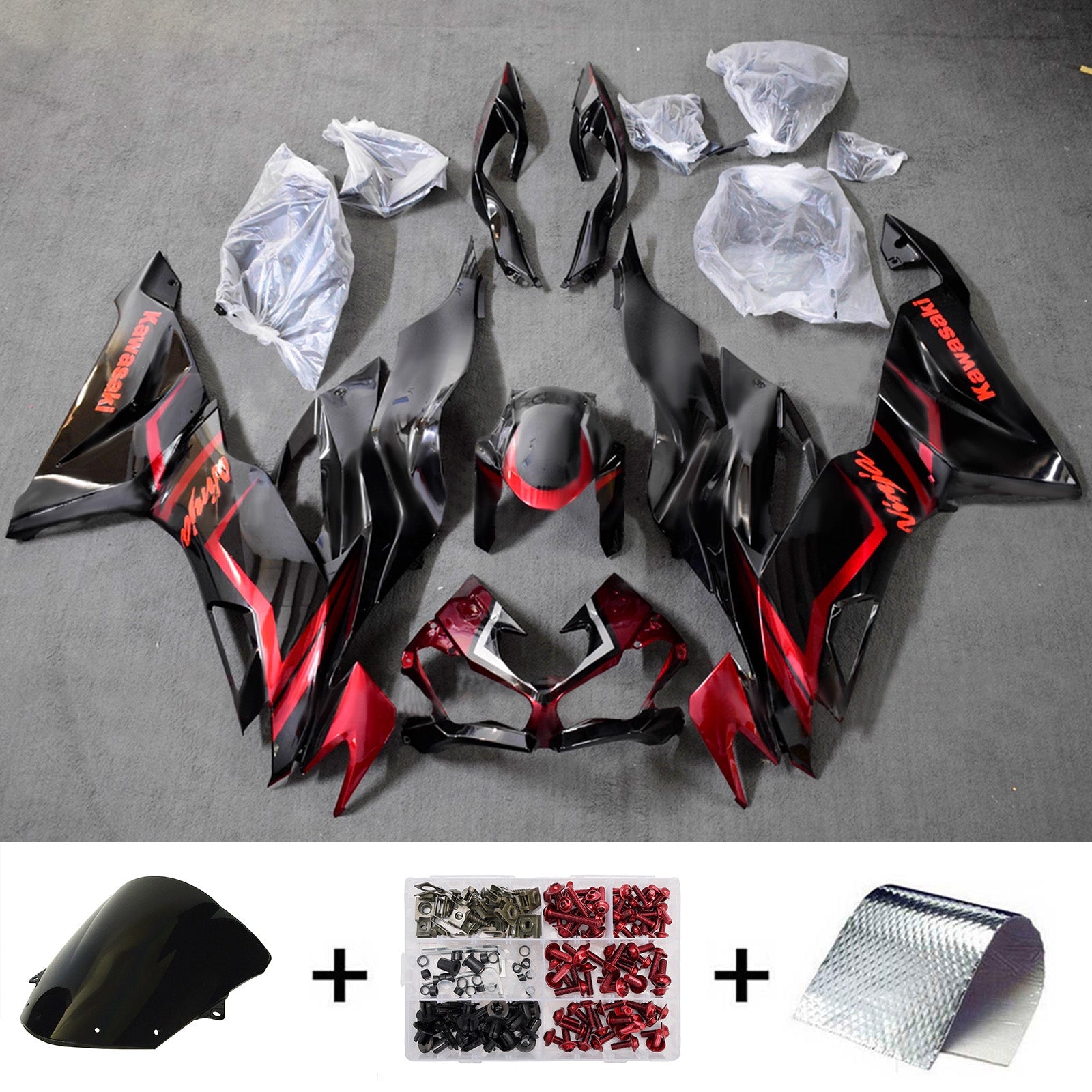 Injection Fairing Kit Bodywork Plastic ABS fit For Kawasaki ZX6R 2019-2023