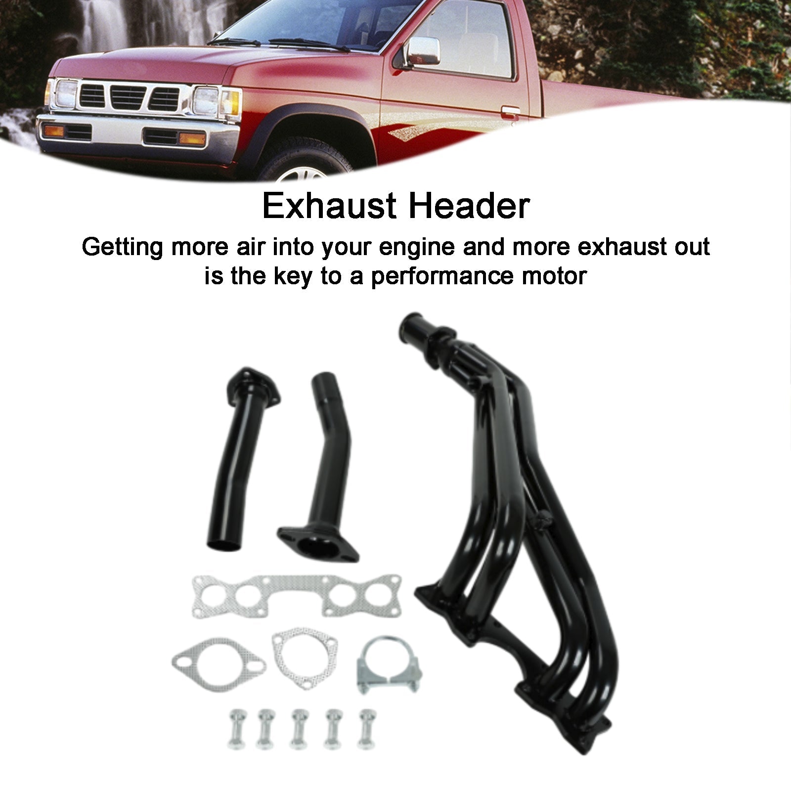 Steel Header Manifold Exhaust Fit Nissan D21 Pickup 2.4L 1990-1995 Tri-Y