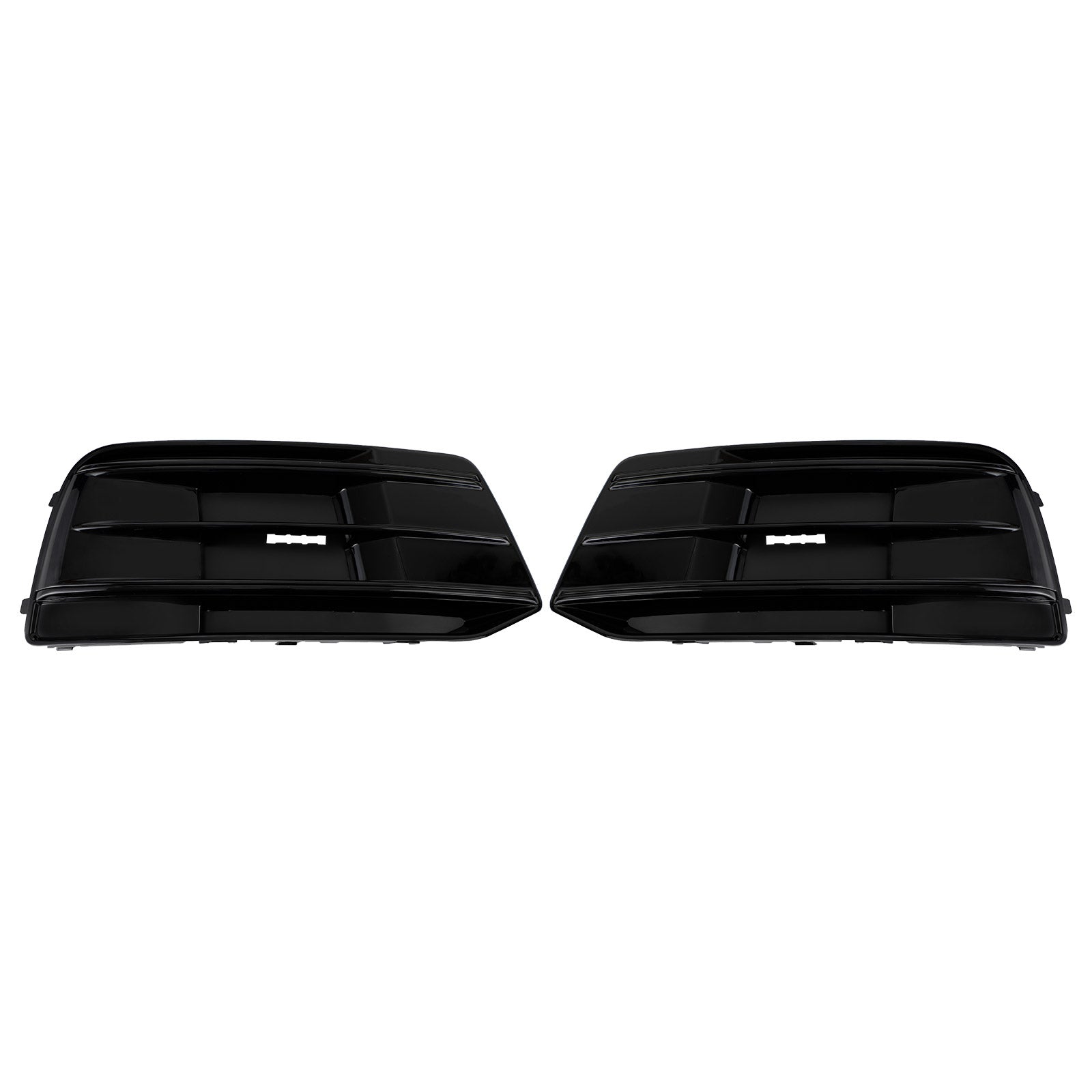 2PCS Audi Q5 2018-2022 Front Bumper Cover Grille Bezel Insert Gloss Black