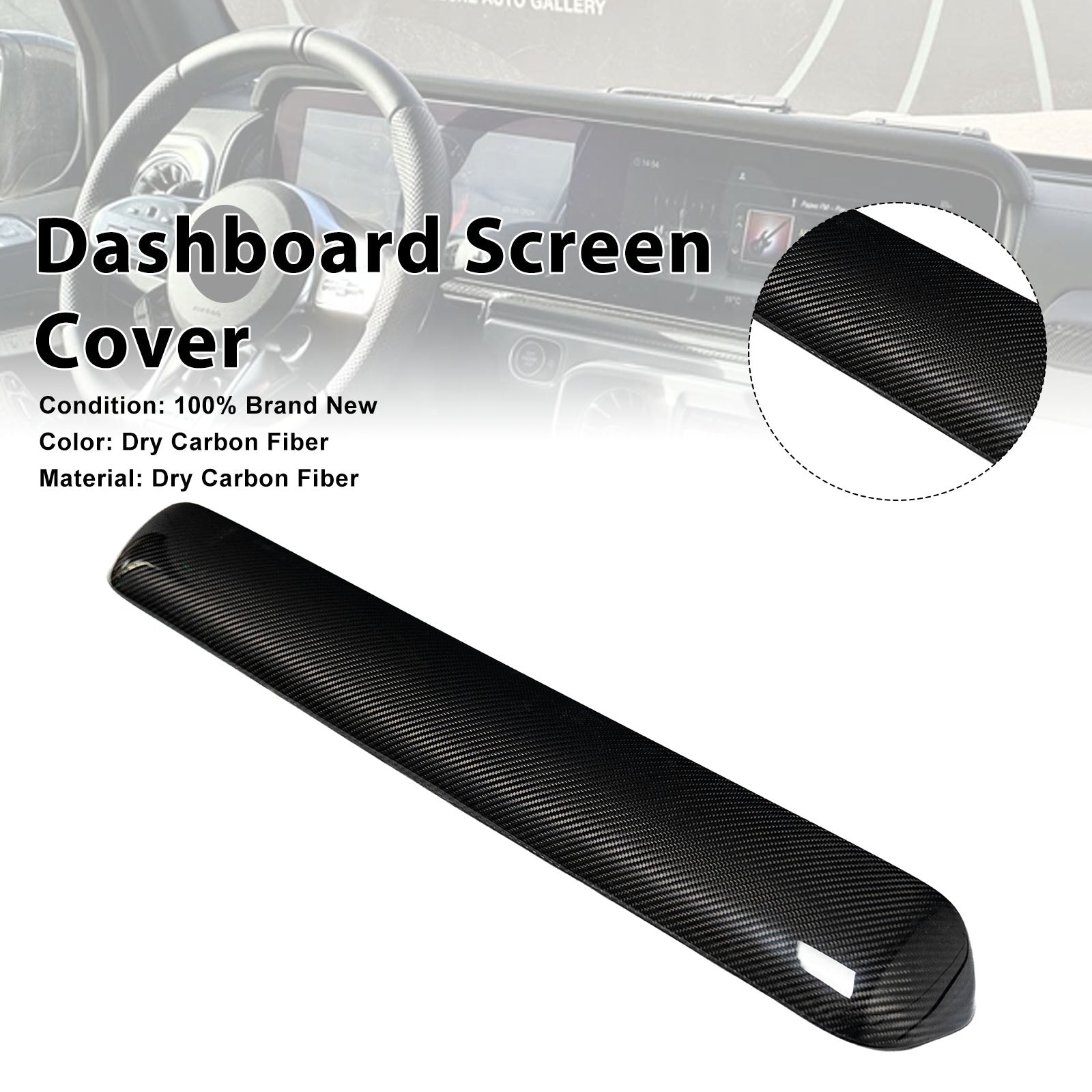 2019-2026 Fit Mercedes Benz W464 W465 Carbon Fiber Dashboard Screen Cover Trim