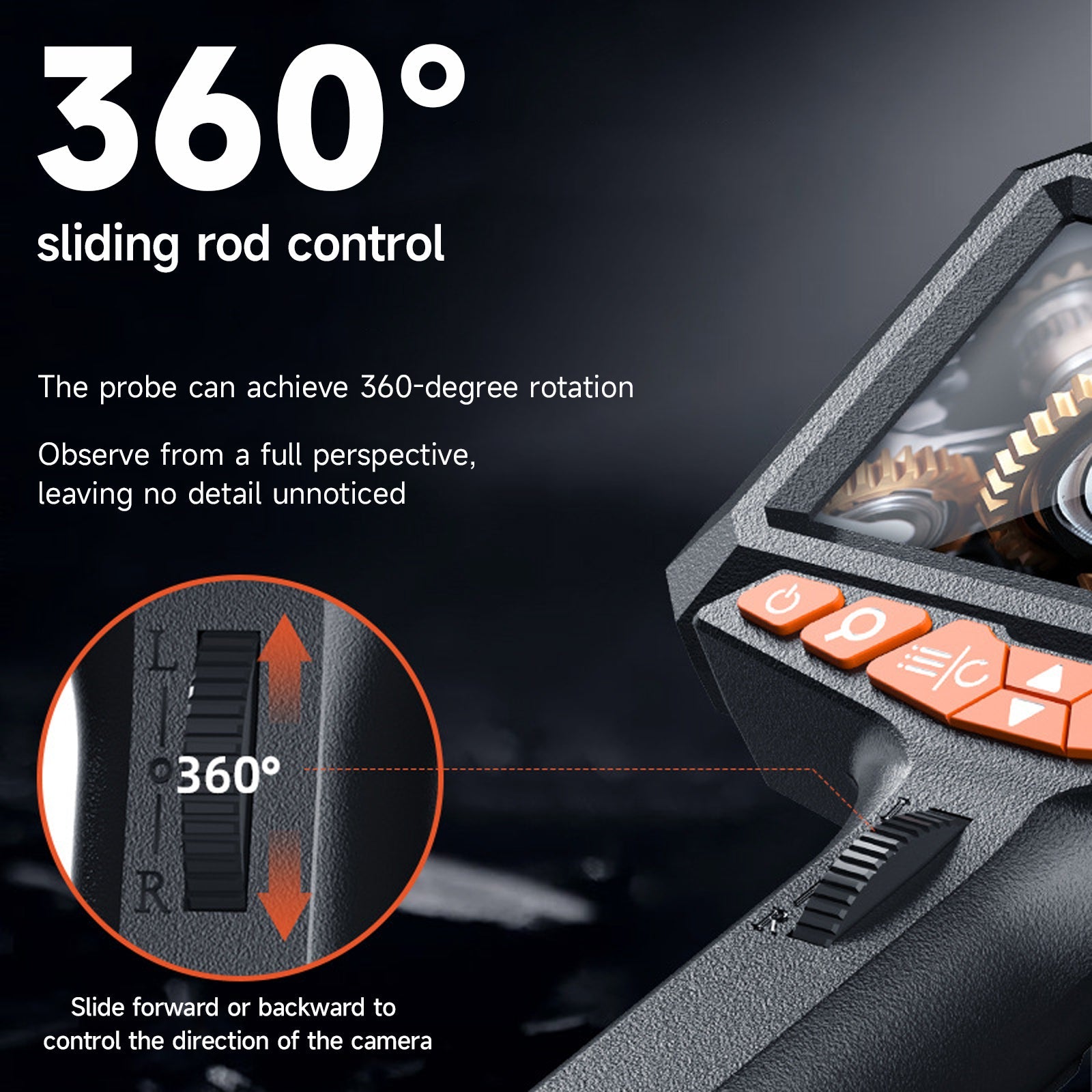 360°Two-Way Articulating Borescope Industrial Endoscope Inspection Camera