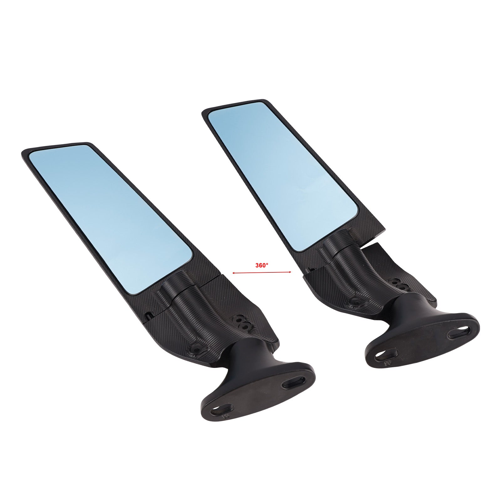 Black Wing Fin Rearview Mirrors For Honda CBR600F 2011-2014 CBR650R 2019-2023