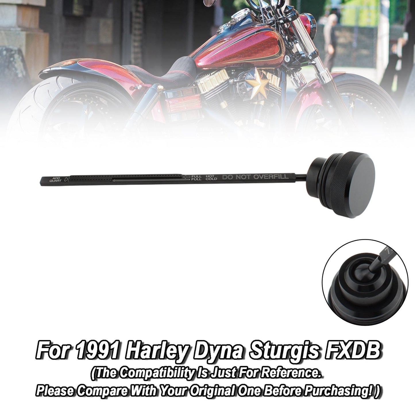 91-98 Dyna Wide Glide FXDL Oil Dipstick Tank Cap Plug 0710-0001