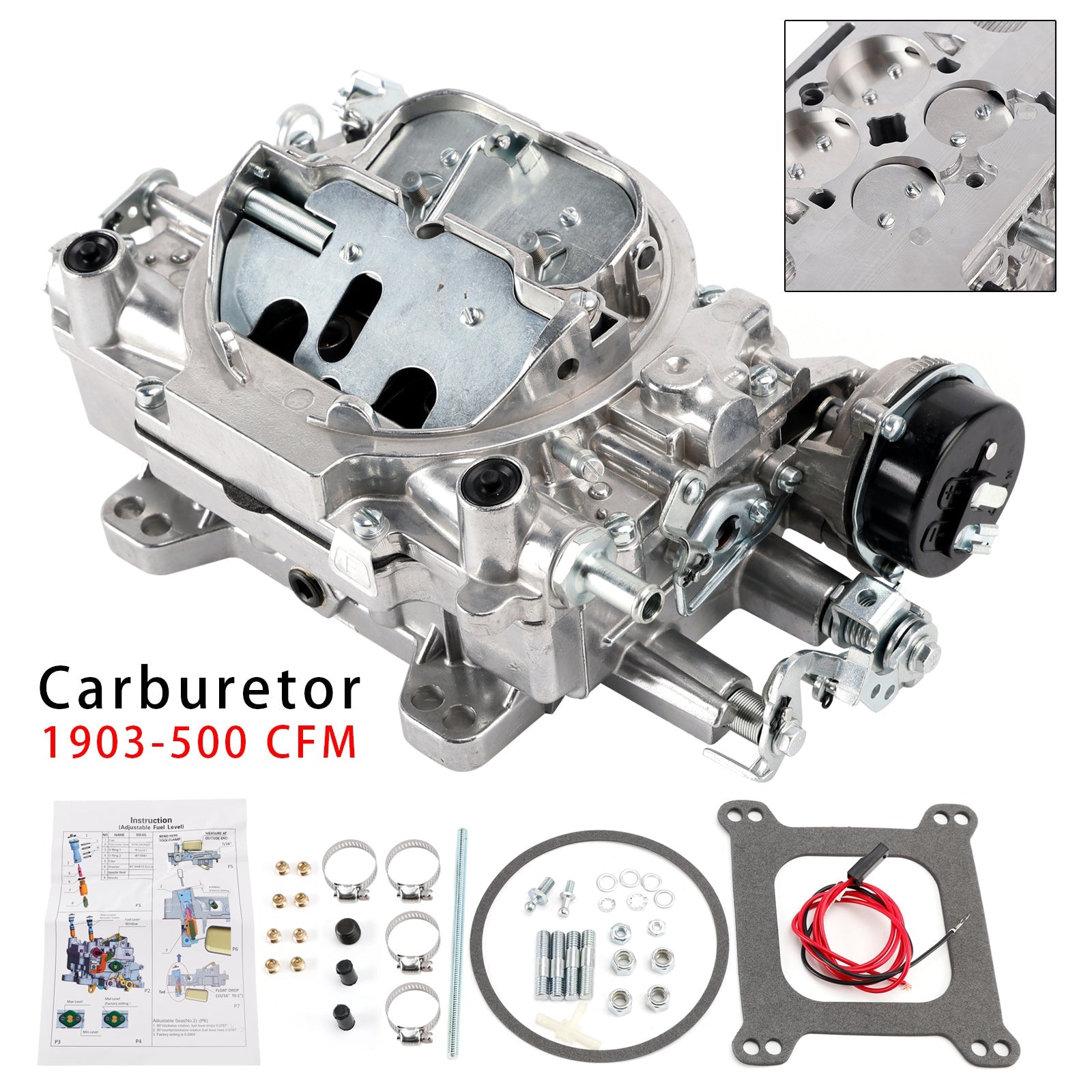 1903 Carburetor 500 CFM 4 Barrel For Avs2 Series Electric Choke Square Flange