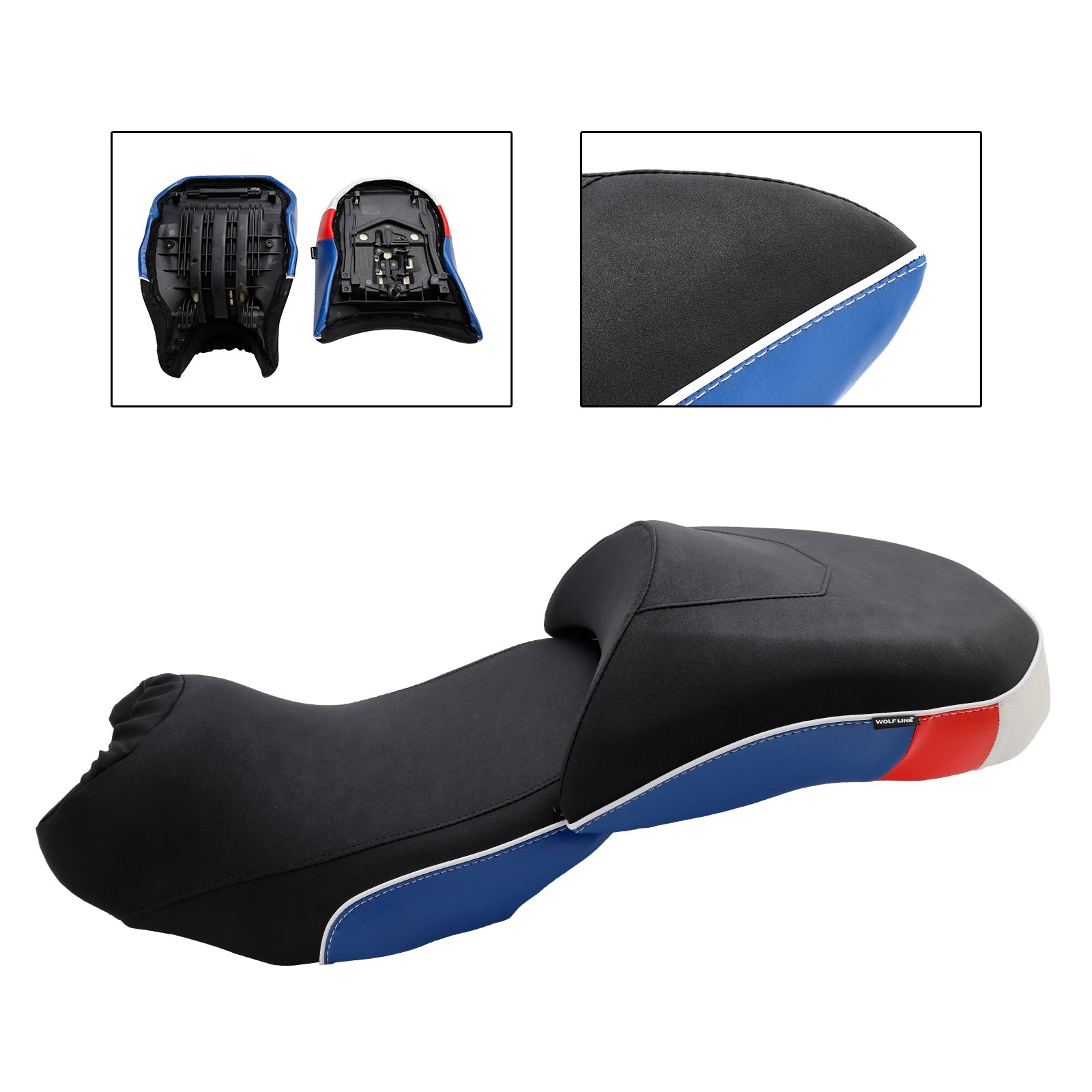 Complete Cushion Rider Passenger Seat Fits Blue For Bmw R1200Gs 14-18 R1250Gs
