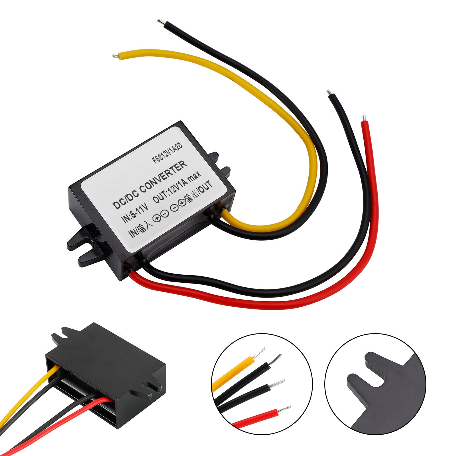 DC-DC 6V-12V 1A 12W Step Up Car Power Supply Converter Regulator Waterproof