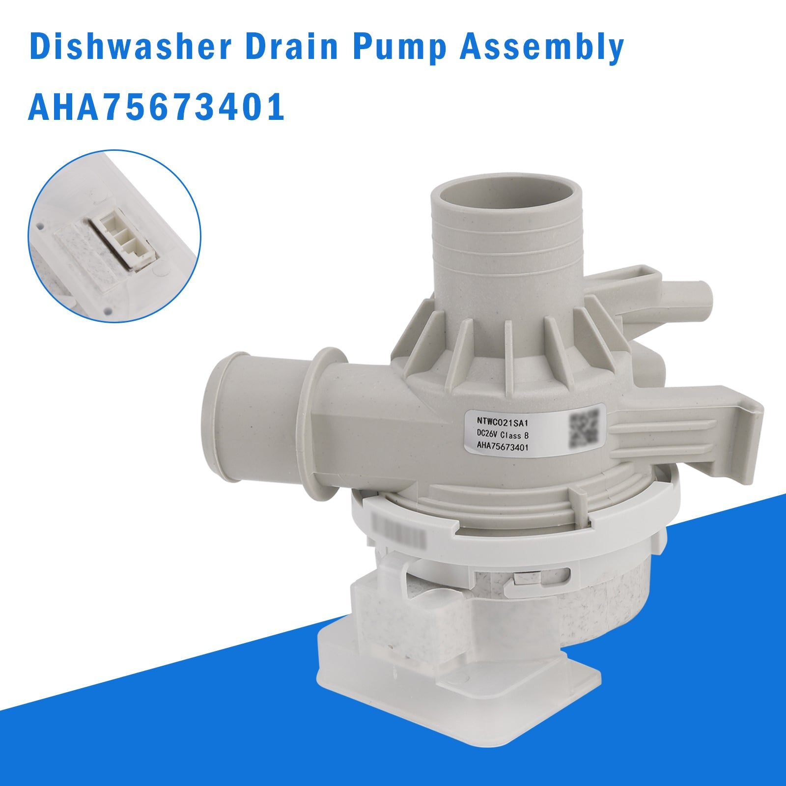 AHA75673401 Dishwasher Drain Pump Assembly For LG Motor DC26V WT7100CW/00
