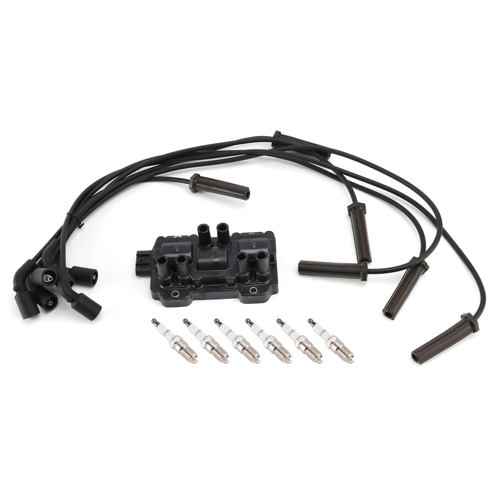1x Ignition Coil + 6x Spark Plugs +6x Wire Pack UF434 For Chevrolet GMC Pontiac