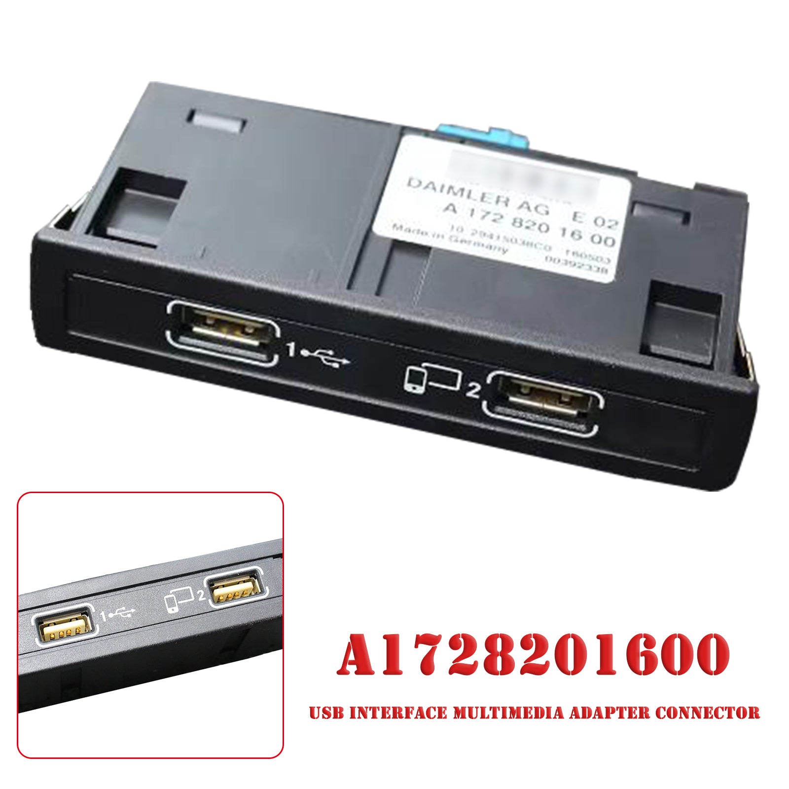 2014-2018 Mercedes-Benz C117 CLA USB Interface Multimedia Adapter Connector A1728201600