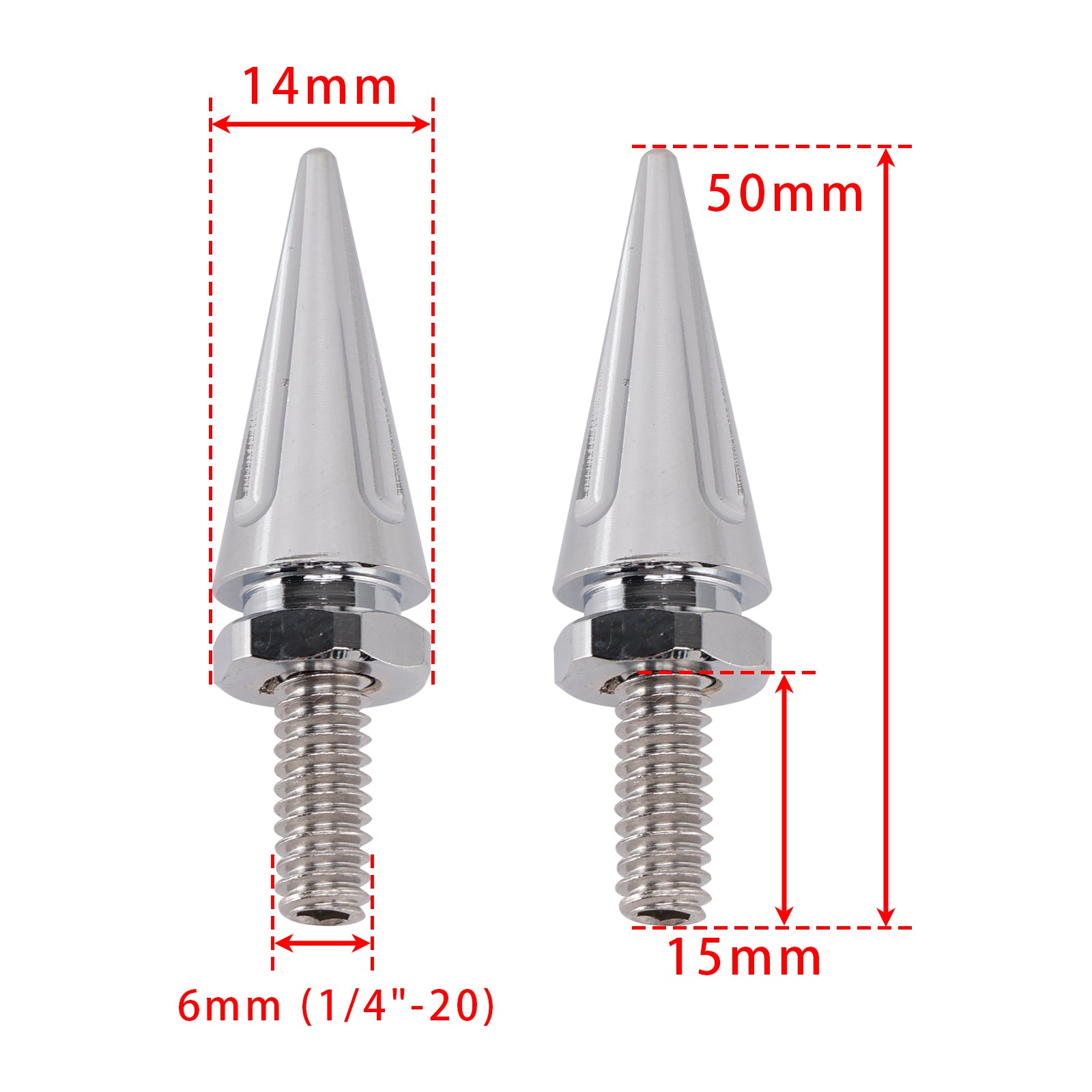 3 Spiked Windshield Bolts For Street Glide FLHX Electra Glide FLHT 96-13 Silver