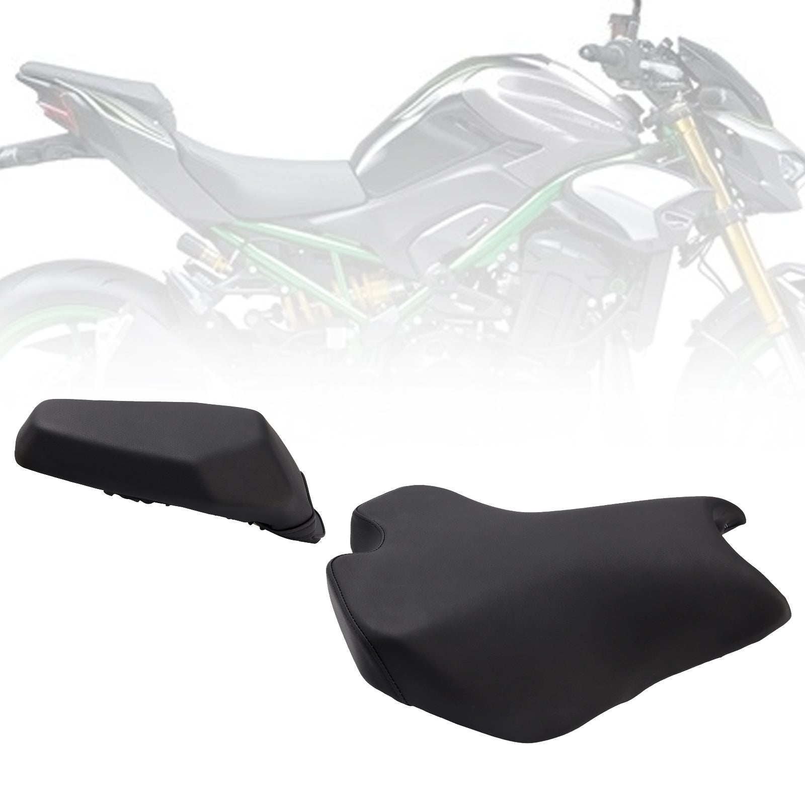 2025 For Kawasaki Ninja Z900 Front W/ Rear Thickened Seat Pillion Kit Black
