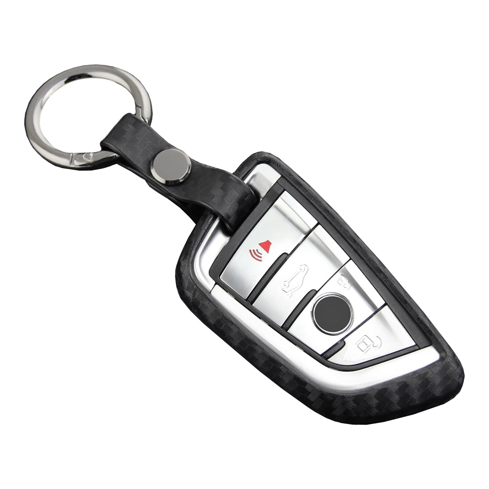 Leather Silicone Car Key Case Cover With Buckle For BMW