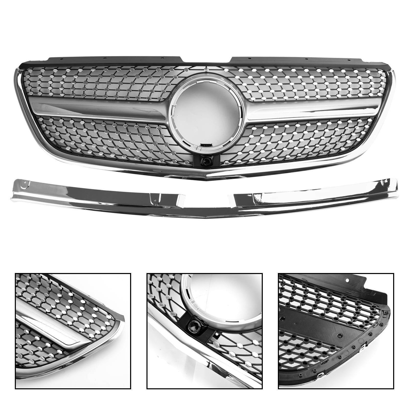 2015 2016 2017 2018 2019 Vito W447 Mercedes GT Stlye Diamond Front Bumper Grill Grille
