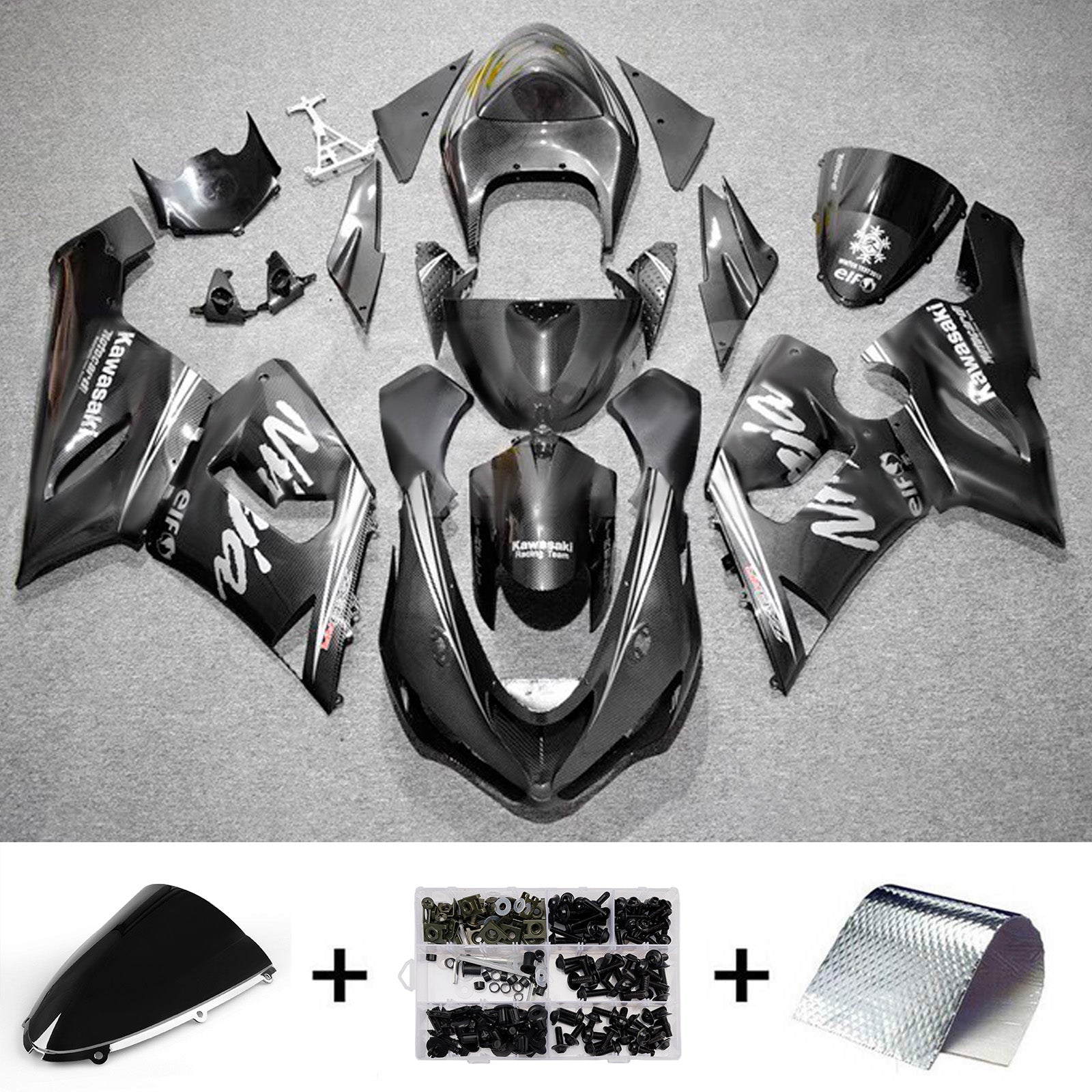 Injection Fairing Kit Bodywork Plastic ABS fit For Kawasaki ZX6R 636 2005-2006