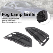 Black Front Bumper Fog Light Grille Grill Cover Bezel Fit Audi A5 2017-2019