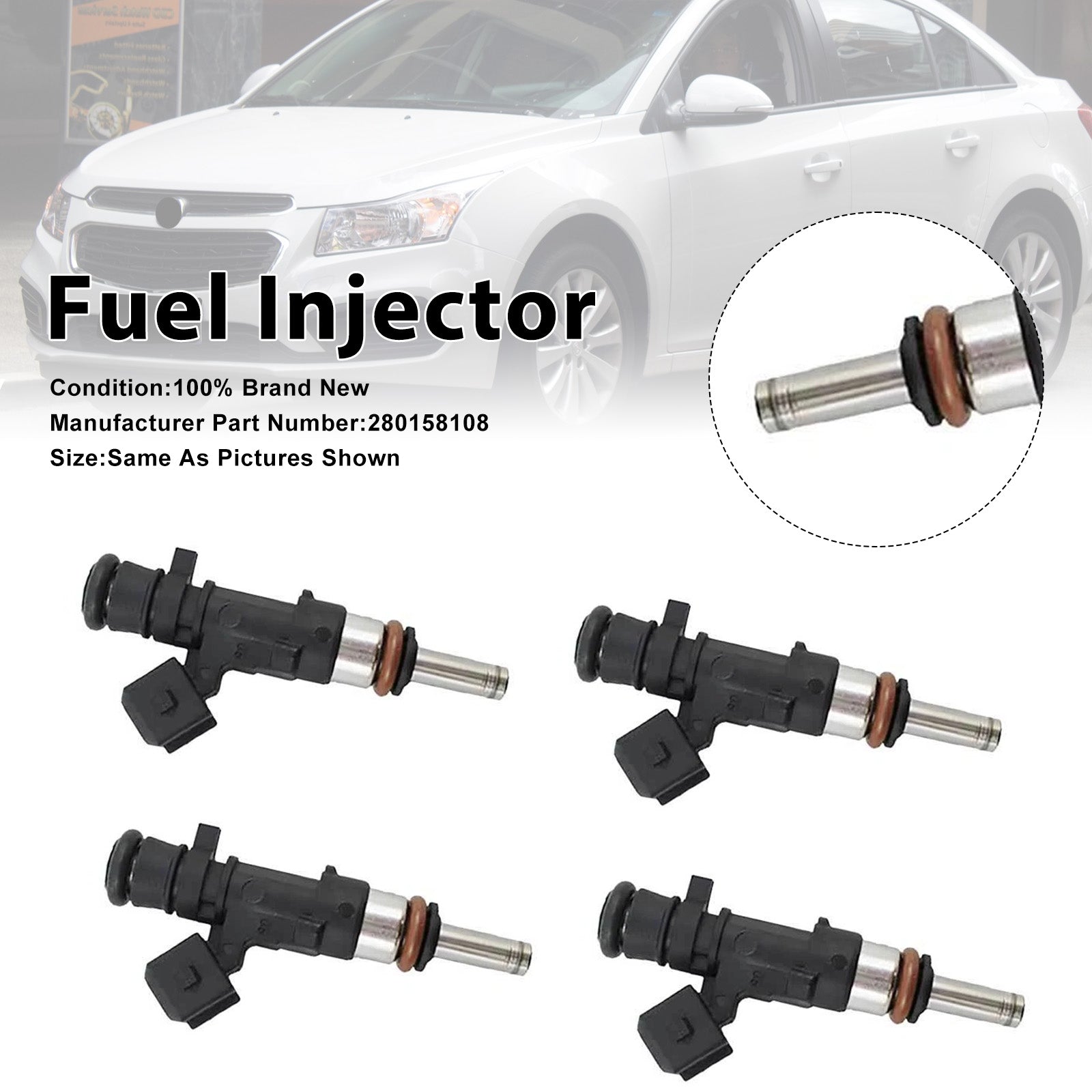 4Pcs Fuel Injector For Holden Cruze JH 1.6L A16LET 2013-2016 0280158108