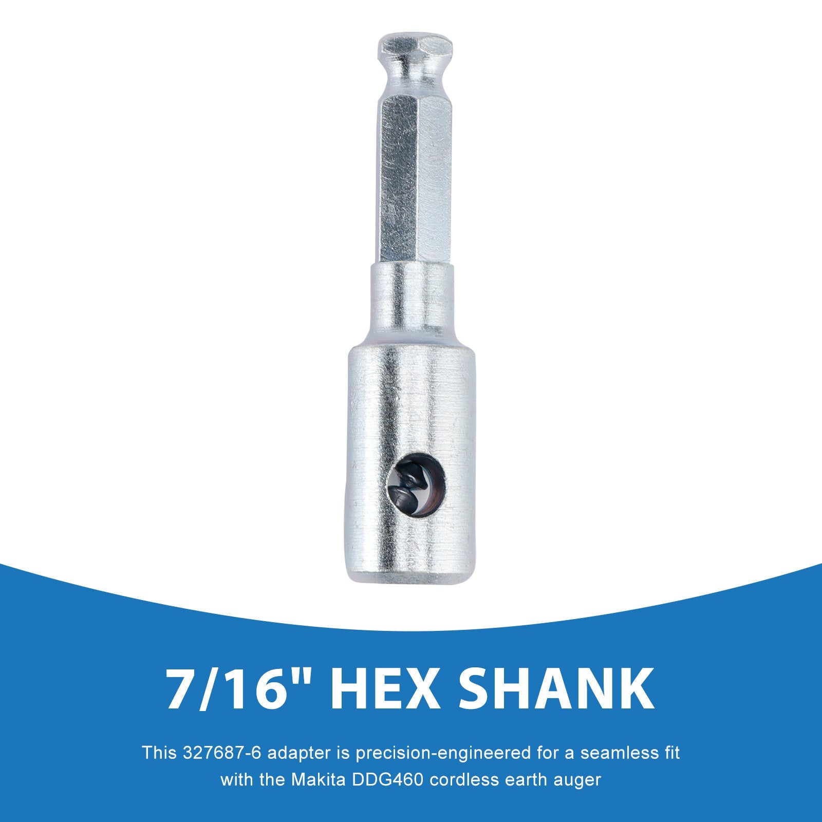 327687-6 Earth Auger Bit Adapter D-7/16" Hex Shank for Makita DDG460