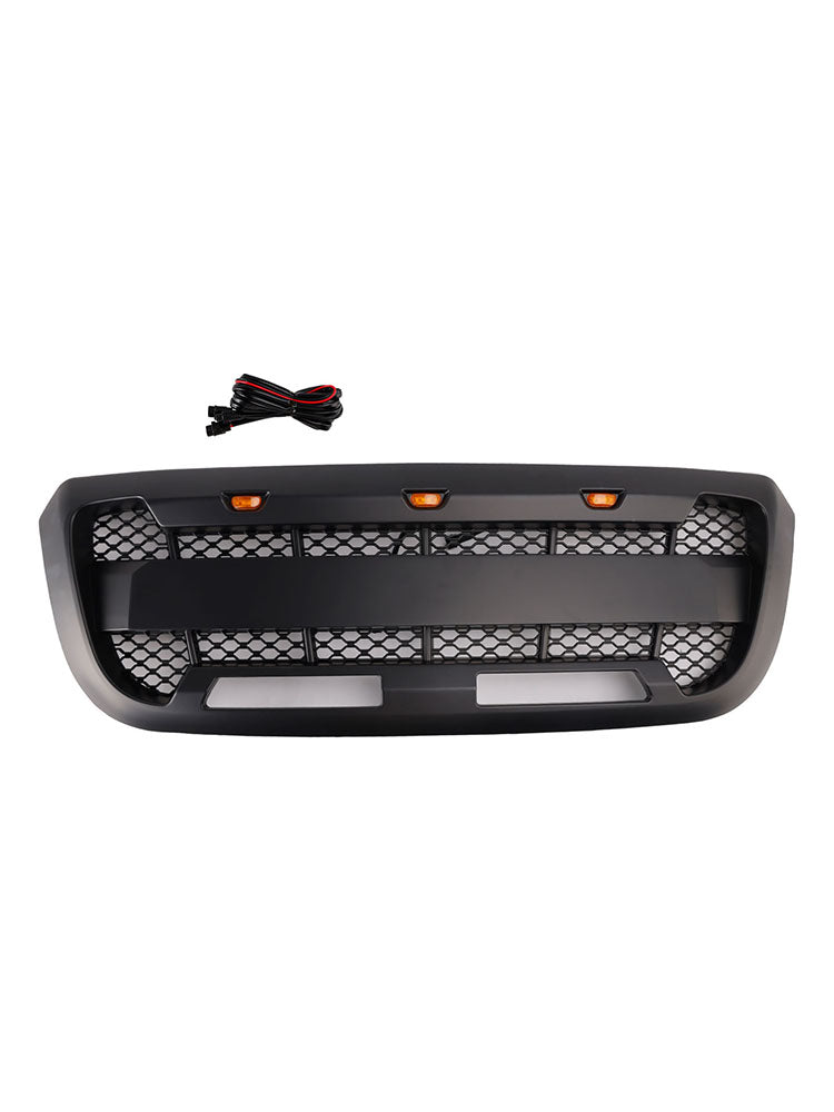 2004-2011 Fit Ford Ranger Matt Black Front Bumper Grille Grill With LED Light