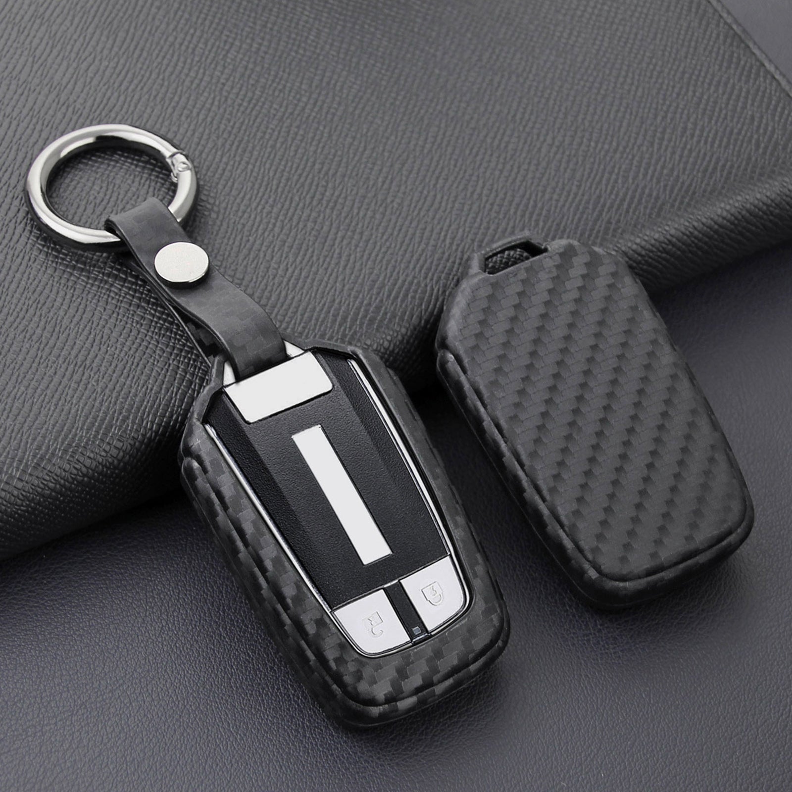 Leather Silicone Car Key Case Cover With Buckle For Isuzu