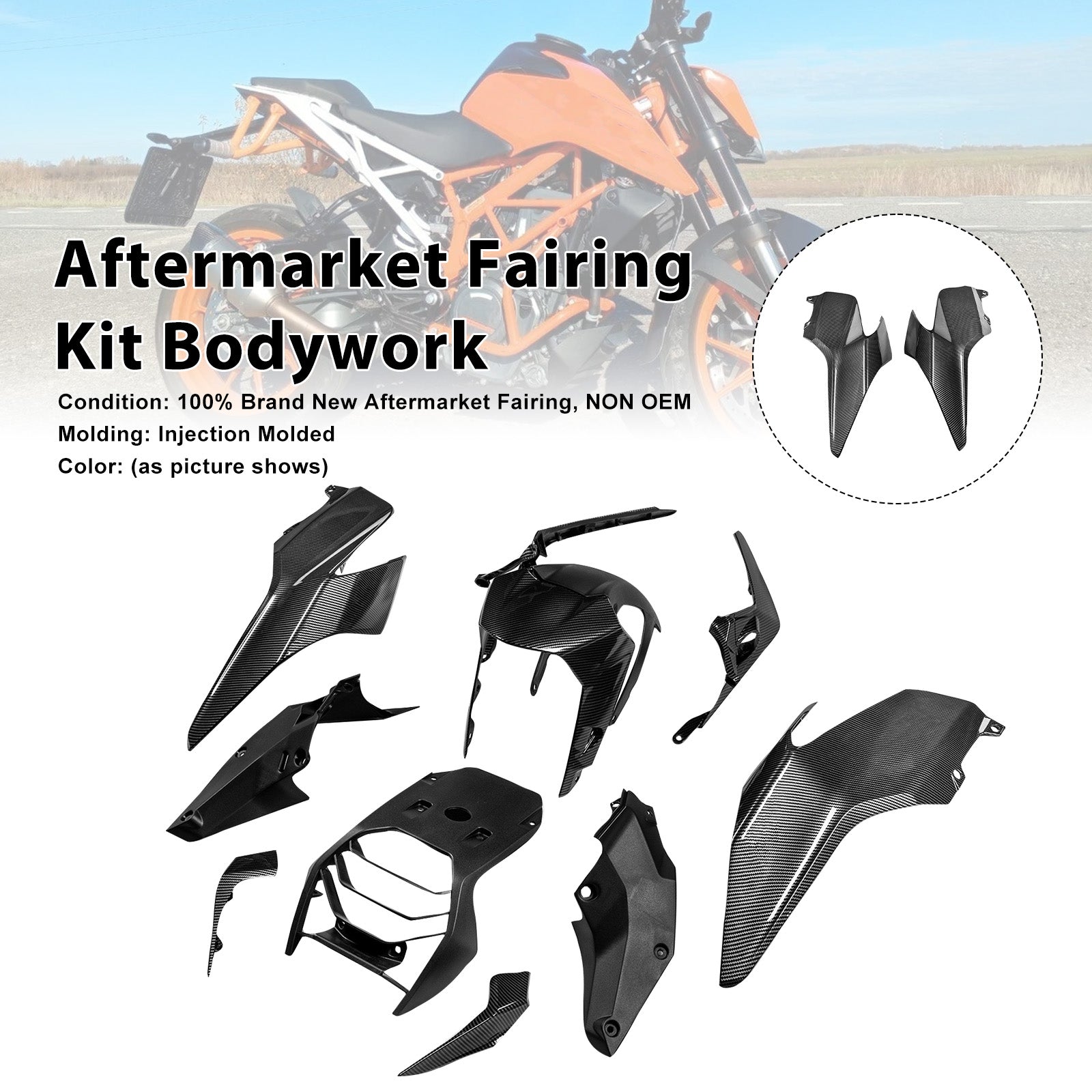 Injection Bodywork Fairing Kit for 390 DUKE 2017-2023