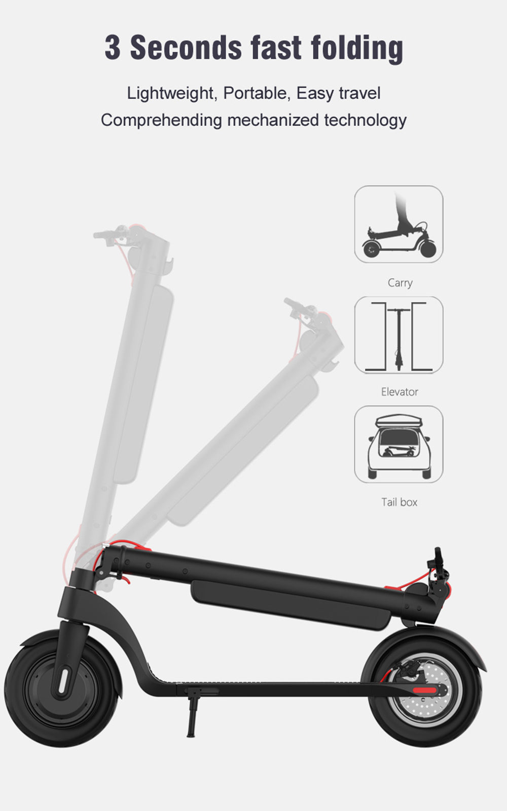 45KM 10" Folding Electric Scooter 350W Range For Adult City Commute