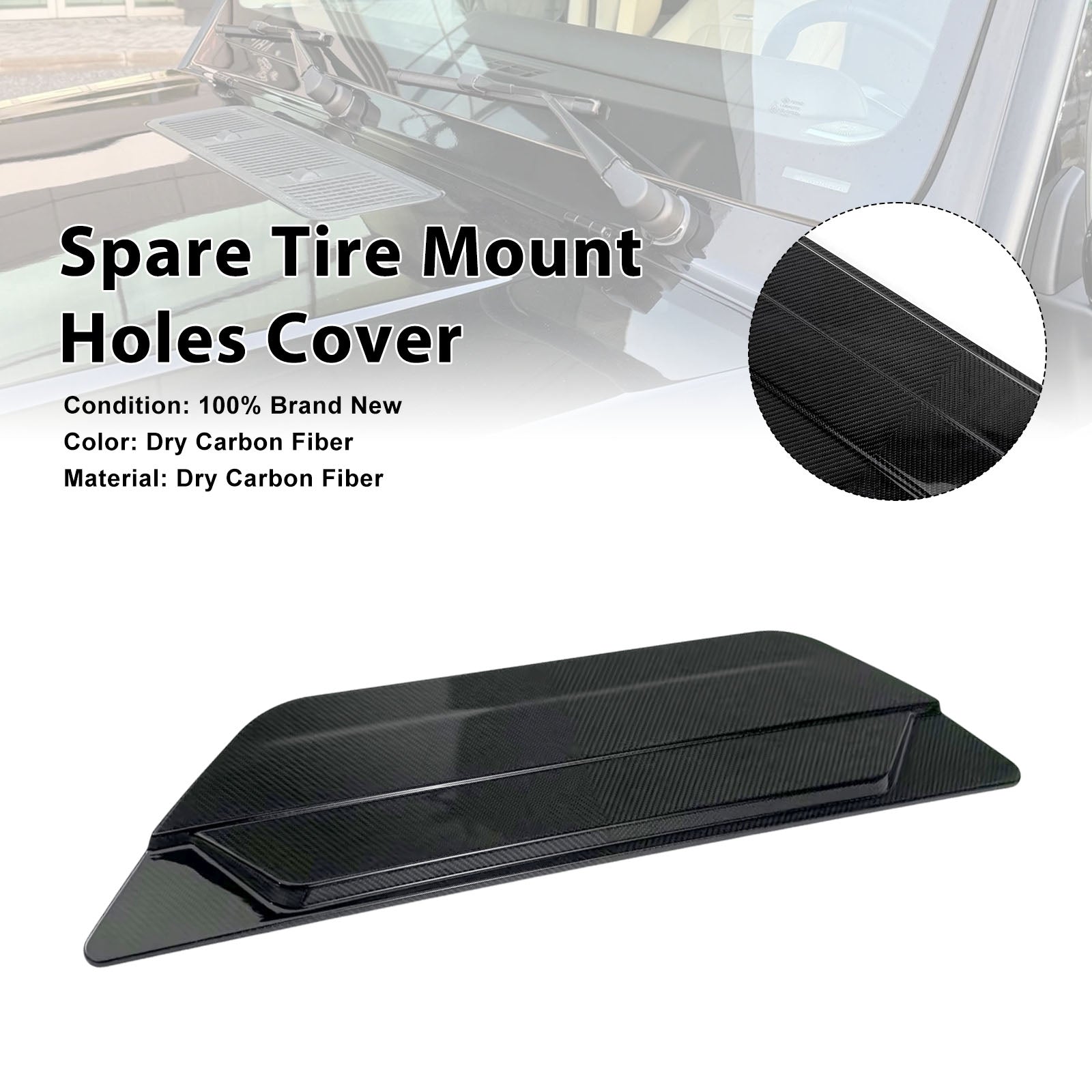2019-2026 Fit Mercedes Benz W464 W465 Carbon Fiber Spare Tire Mount Holes Cover