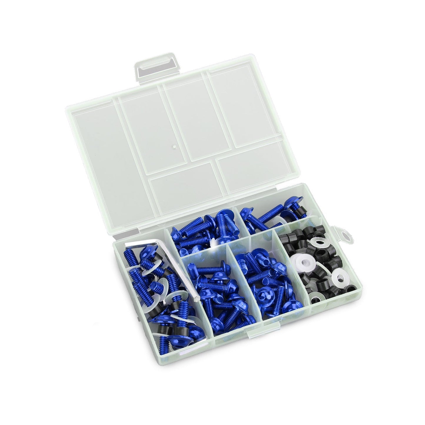 158Pcs Sportbike Windscreen Fairing Bolts Kit Fastener Clips Screws Blue