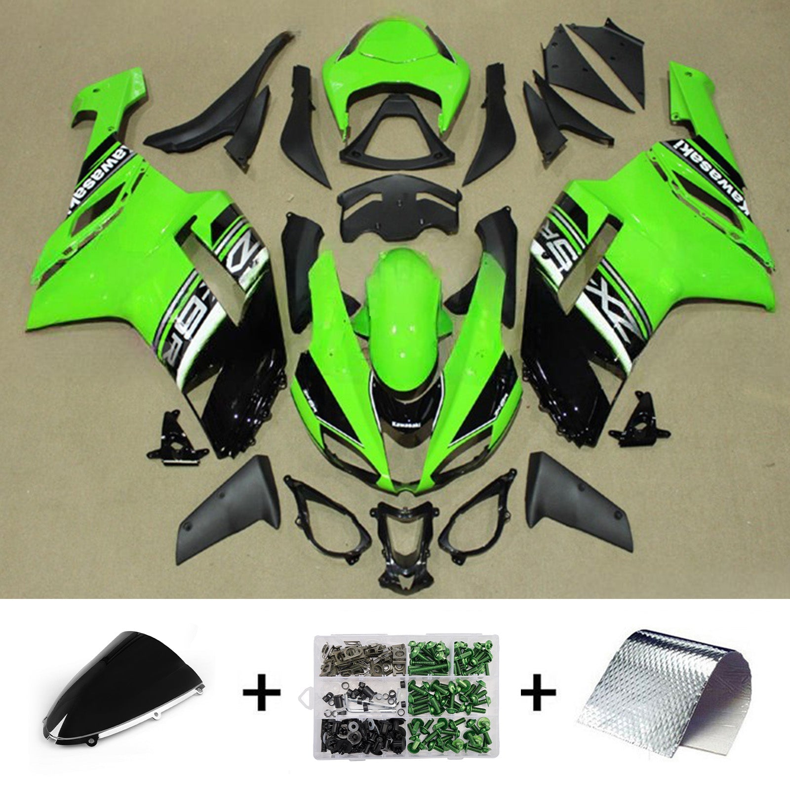 Injection Fairing Kit Bodywork Plastic ABS fit For Kawasaki ZX6R 636 2007-2008