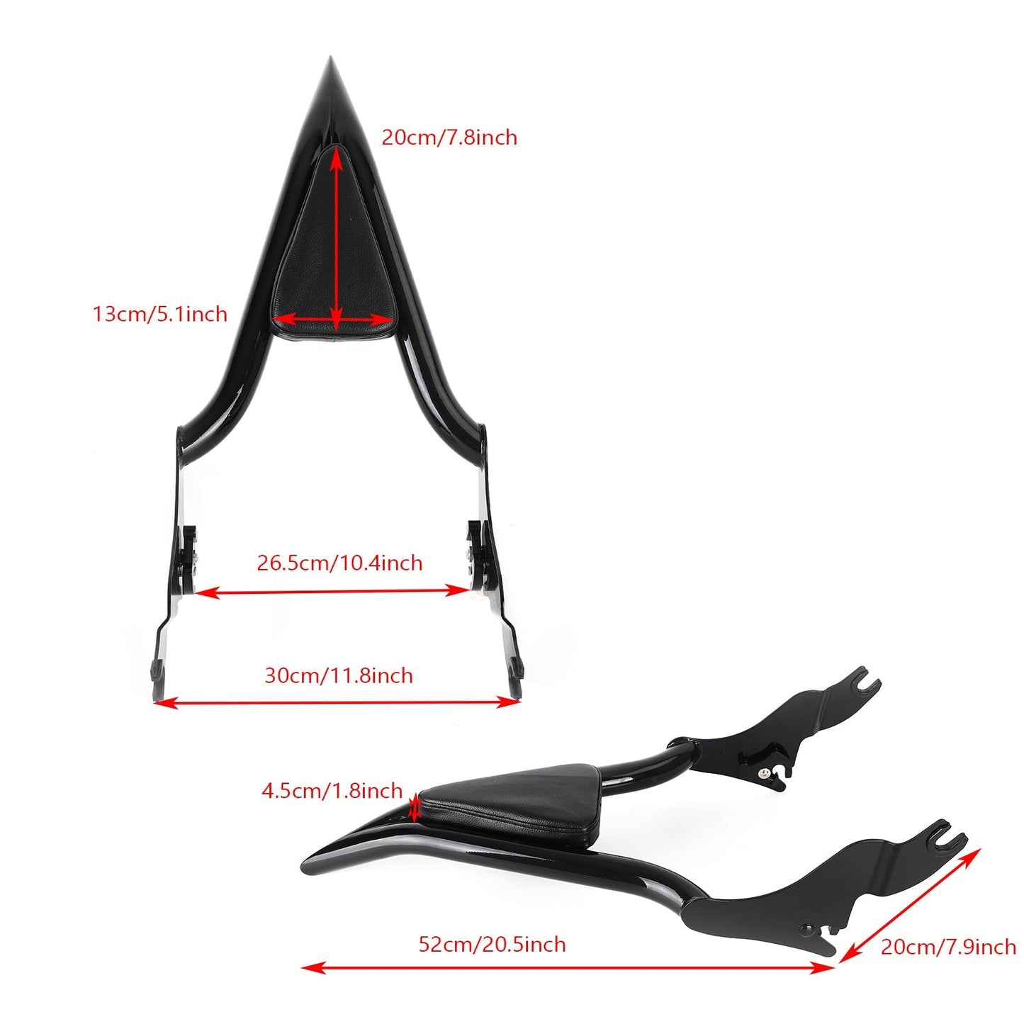 09-23 CVO Road Glide Street Road King Backrest Sissy Bar Black