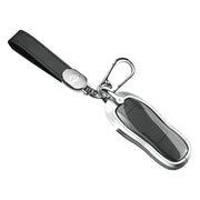 Aluminum Alloy TPU Black Car Key Case Cover With Buckle For Porsche Cayenne 911
