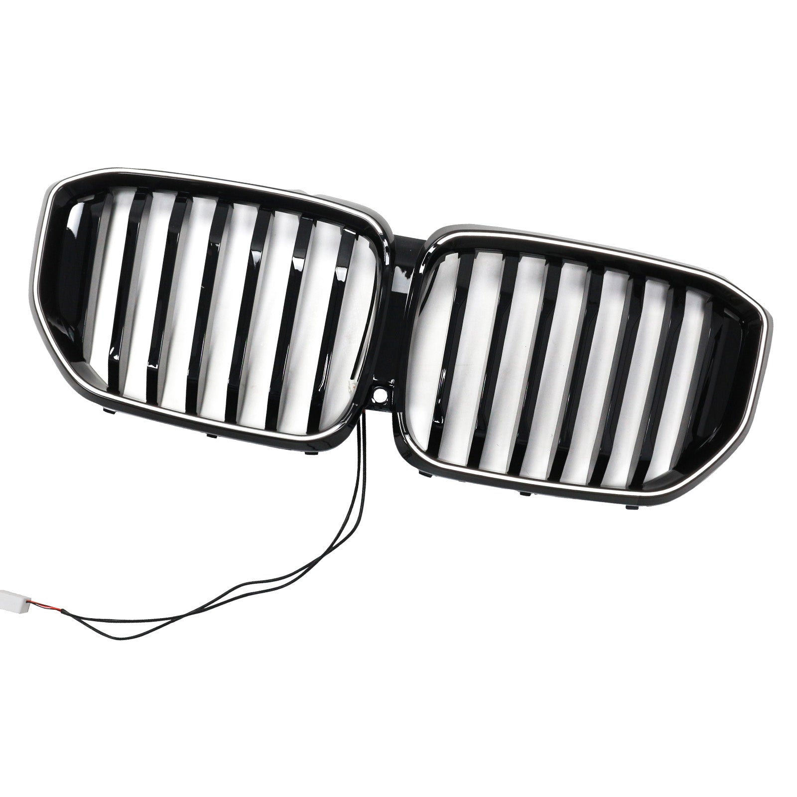 Gloss Black Front Bumper Grille For 2024 2025+ BMW G05 LCI X5 Single Line W/LED