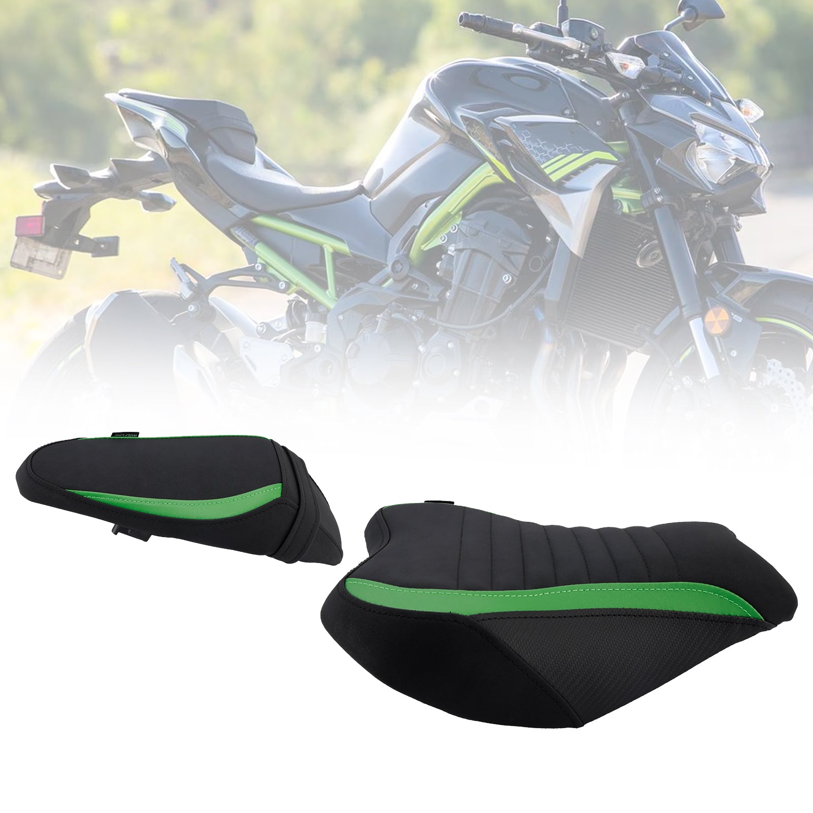2017-2024 For Kawasaki Ninja Z900 Complete Cushion Rider Passenger Seat Black