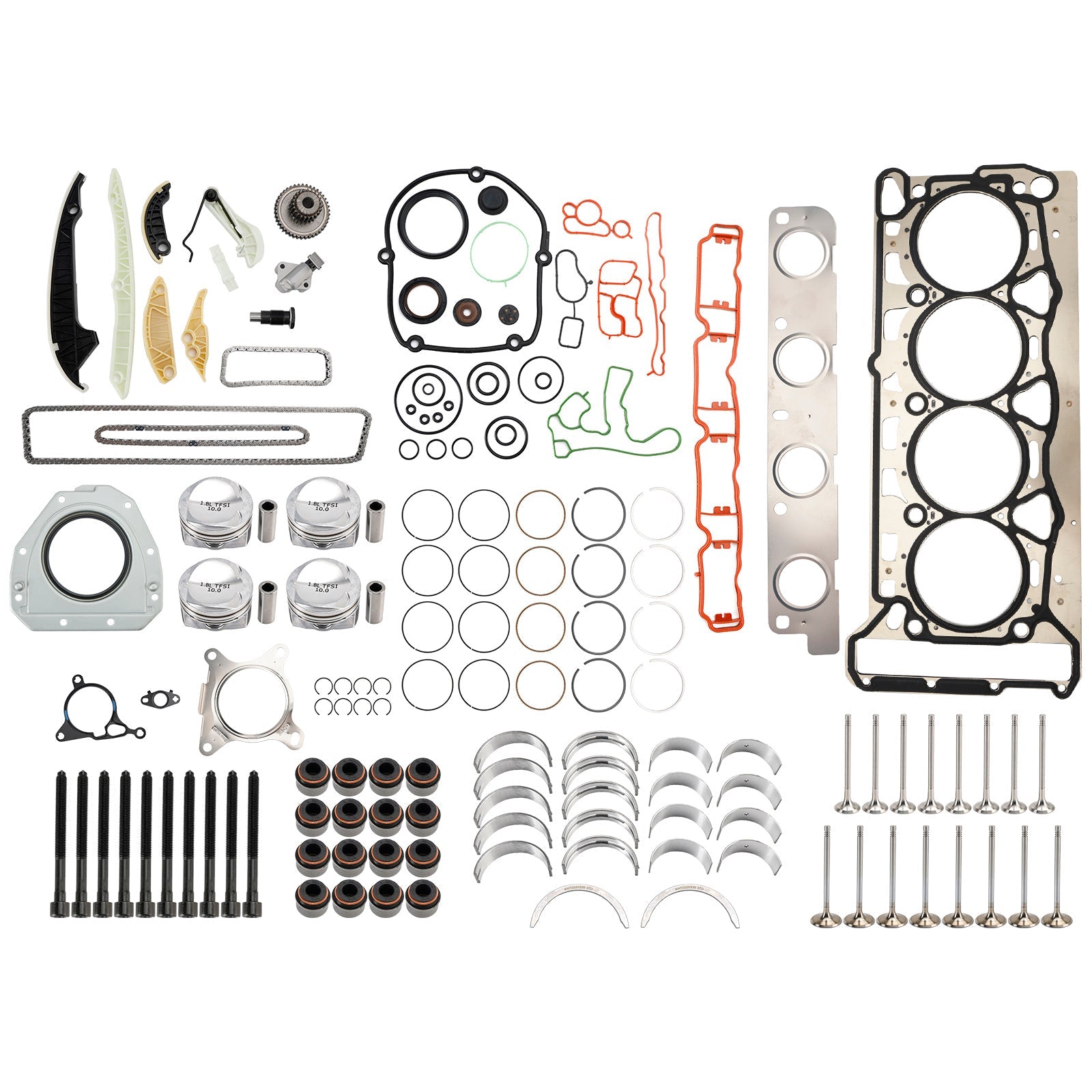 2009-2011 VOLKSWAGEN Golf (MK6) 1.8 TSI CDAA Engine Pistons Overhaul Rebuild Kit 06H107065CP 06H109509Q