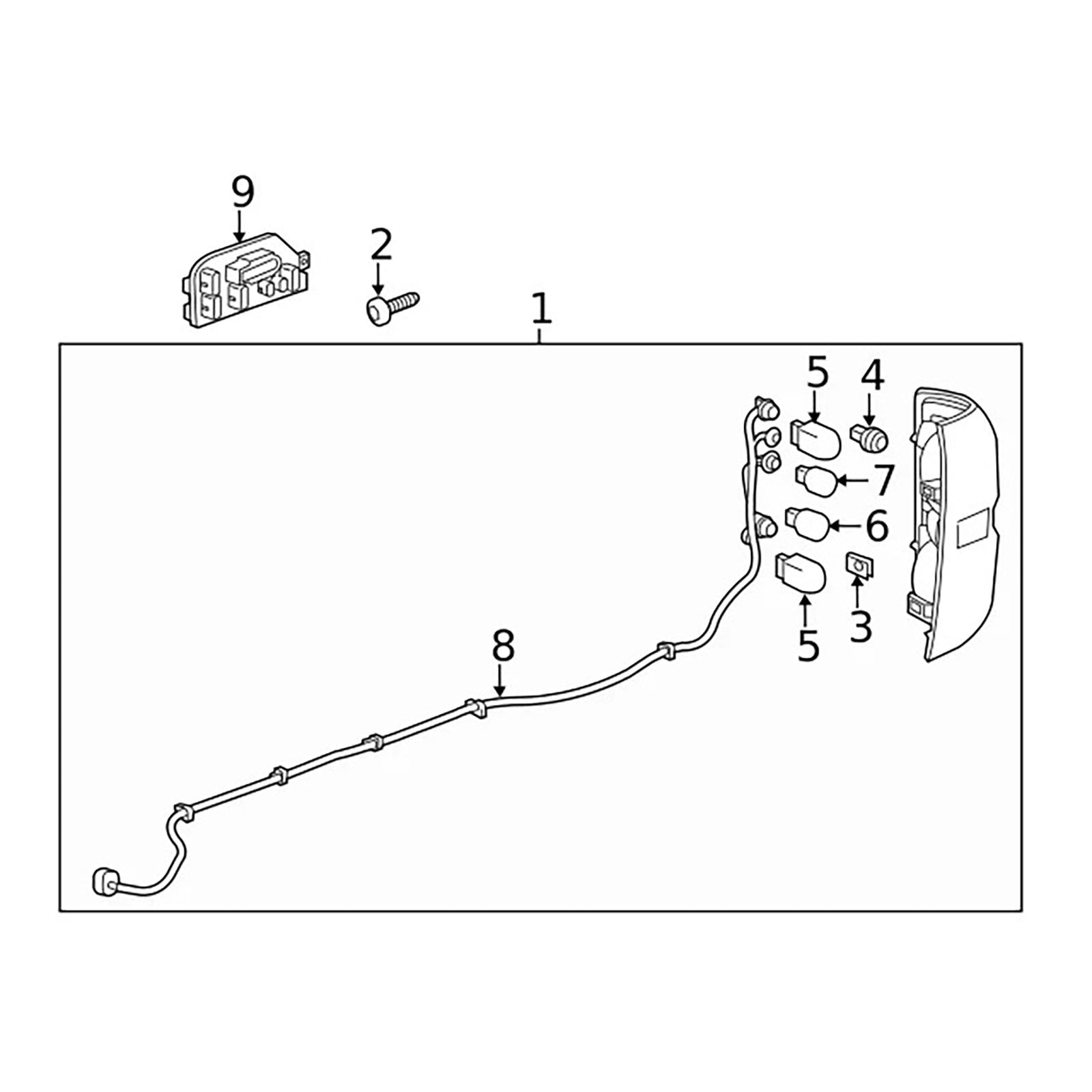Left Tail Light Wiring Harness 84233591 For Silverado 2016-2018