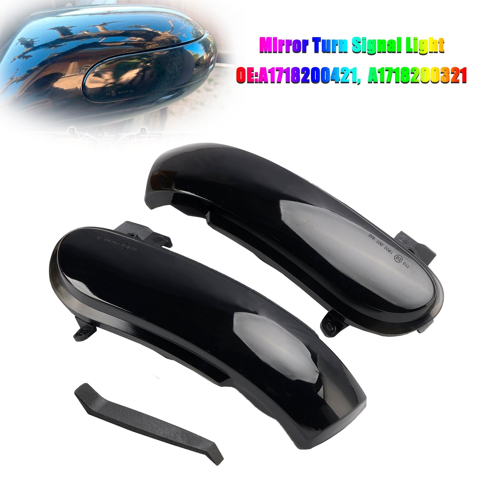 Smoked LED Sequential Side Mirror Turn Signal Light for Mercedes-Benz SLK