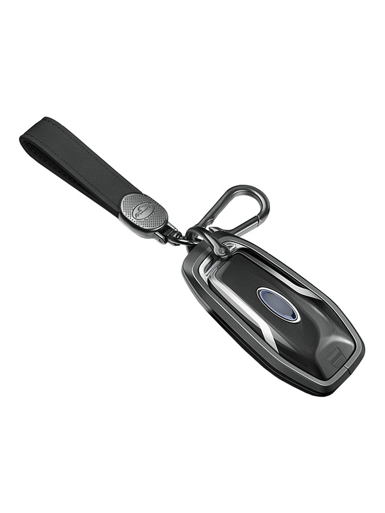 Aluminum Alloy TPU Black Car Key Case Cover With Buckle For Ford