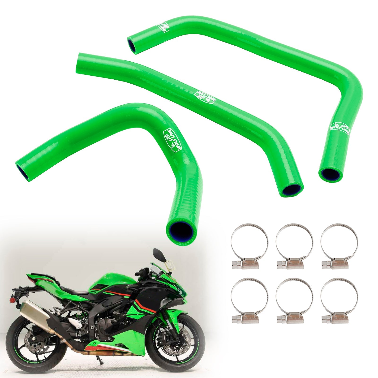 2023-2024 Kawasaki ZX4R ZX-4RR Silicone Radiator coolant Hose kit