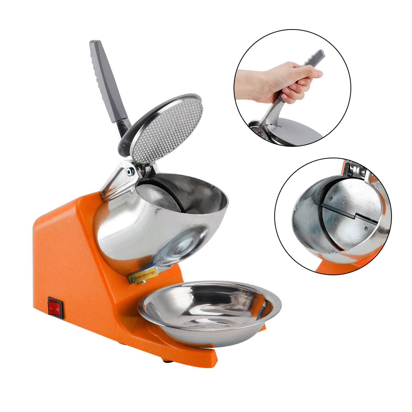 UK Plug Electric Ice Crusher Machine Ice Shaver Shaved Ice Snow Cone Maker 500W