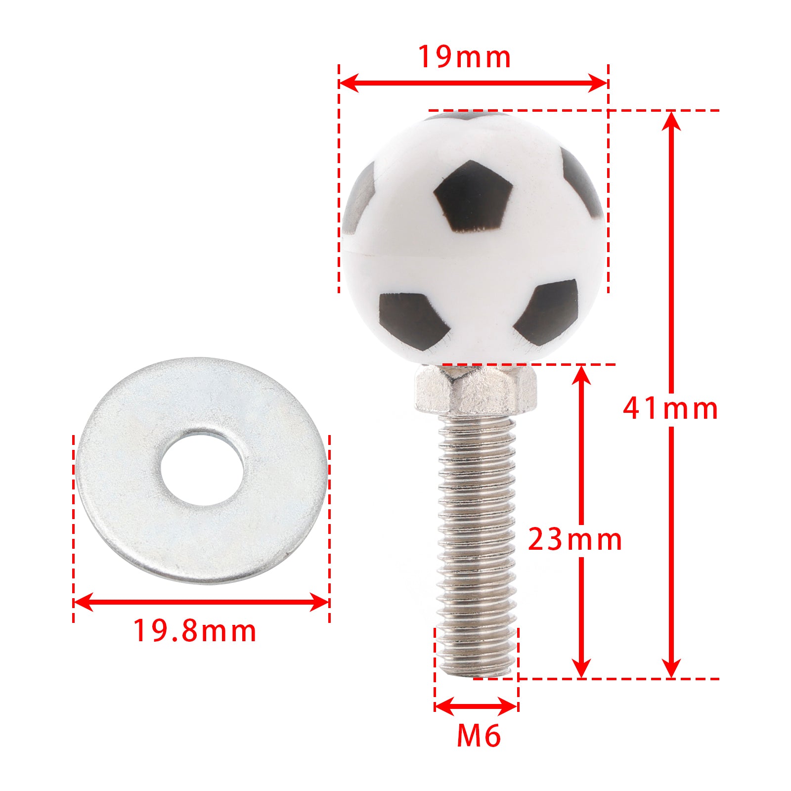 M6 Plastic Custom Head Soccer License Plate Frame Screws Bolts Hardware X4