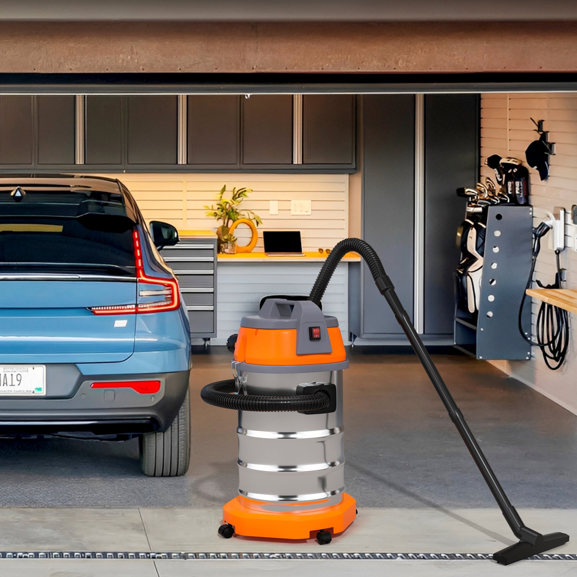 Wet Dry Blow Three Uses 10 Gallon 1200w 8 Peak Hp Stainless Steel Shop Vac Vacuum Cleaner Garage Portable Car Detailing For House Garage Workshop Car