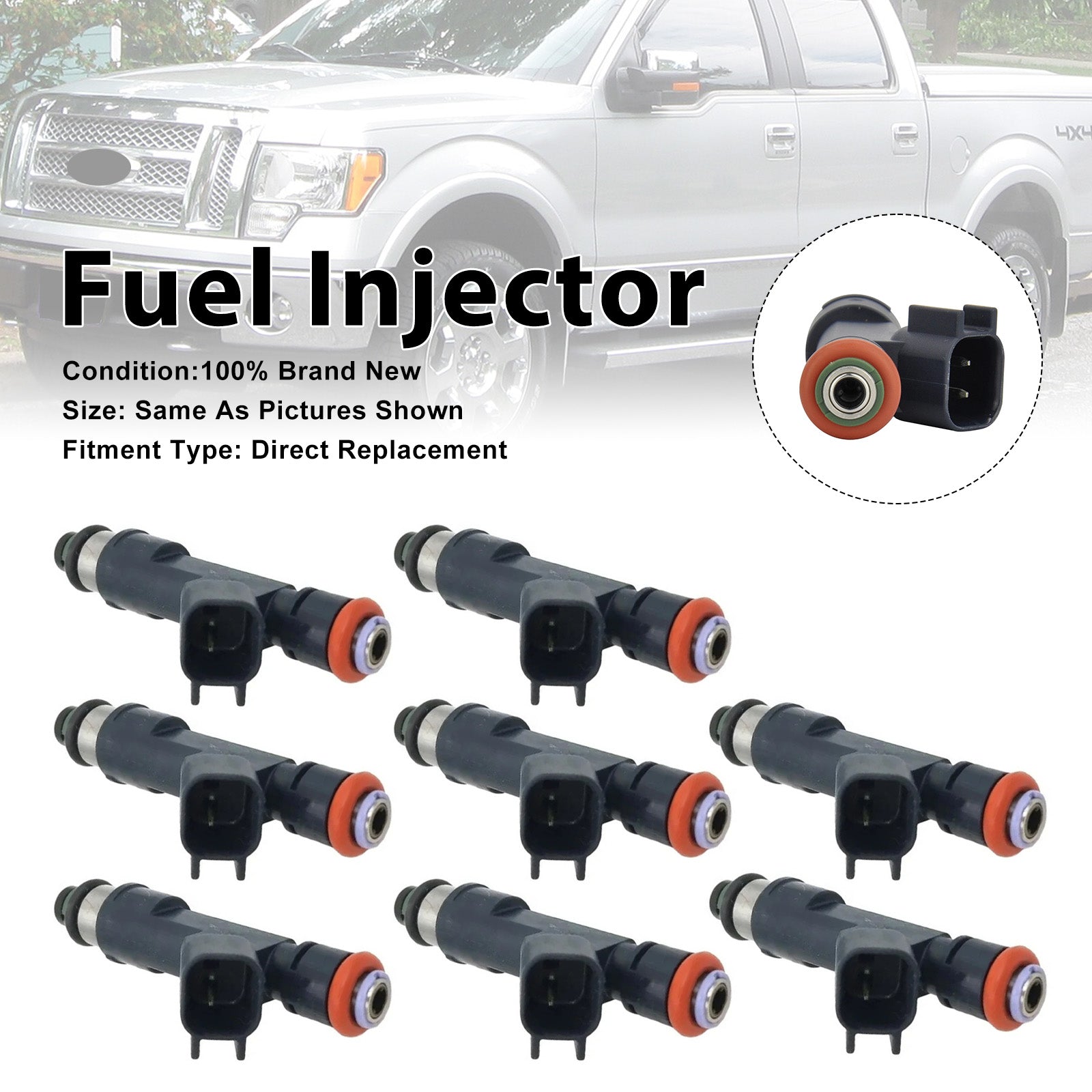 8Pcs Fuel Injector For Ford F150 2011-2014 F150 Raptor 2010-2014 AL3E-F7A
