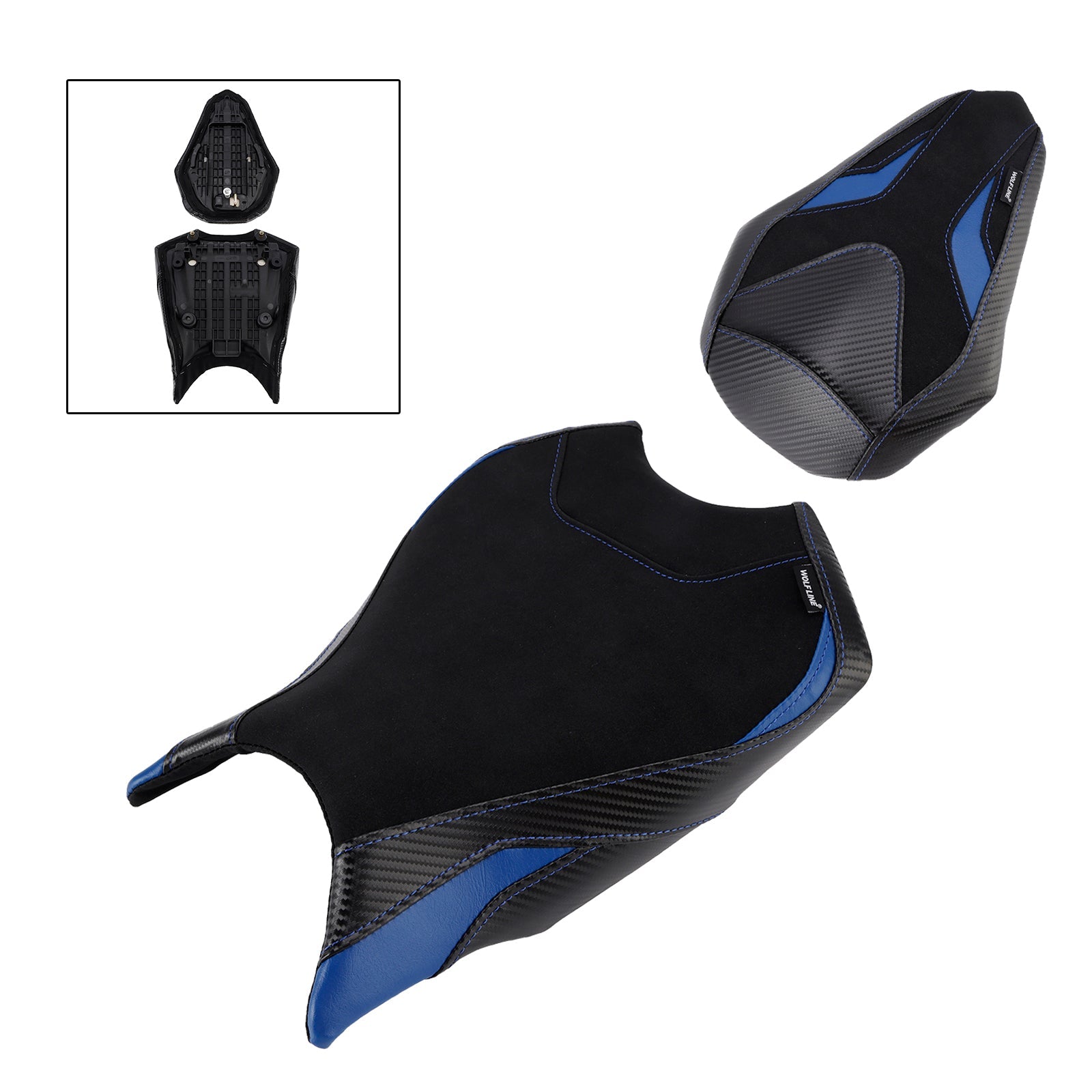 2017-2024 2023 For Honda Cbr250Rr Front&Rear Raider Passenger Cushion Kit Blue