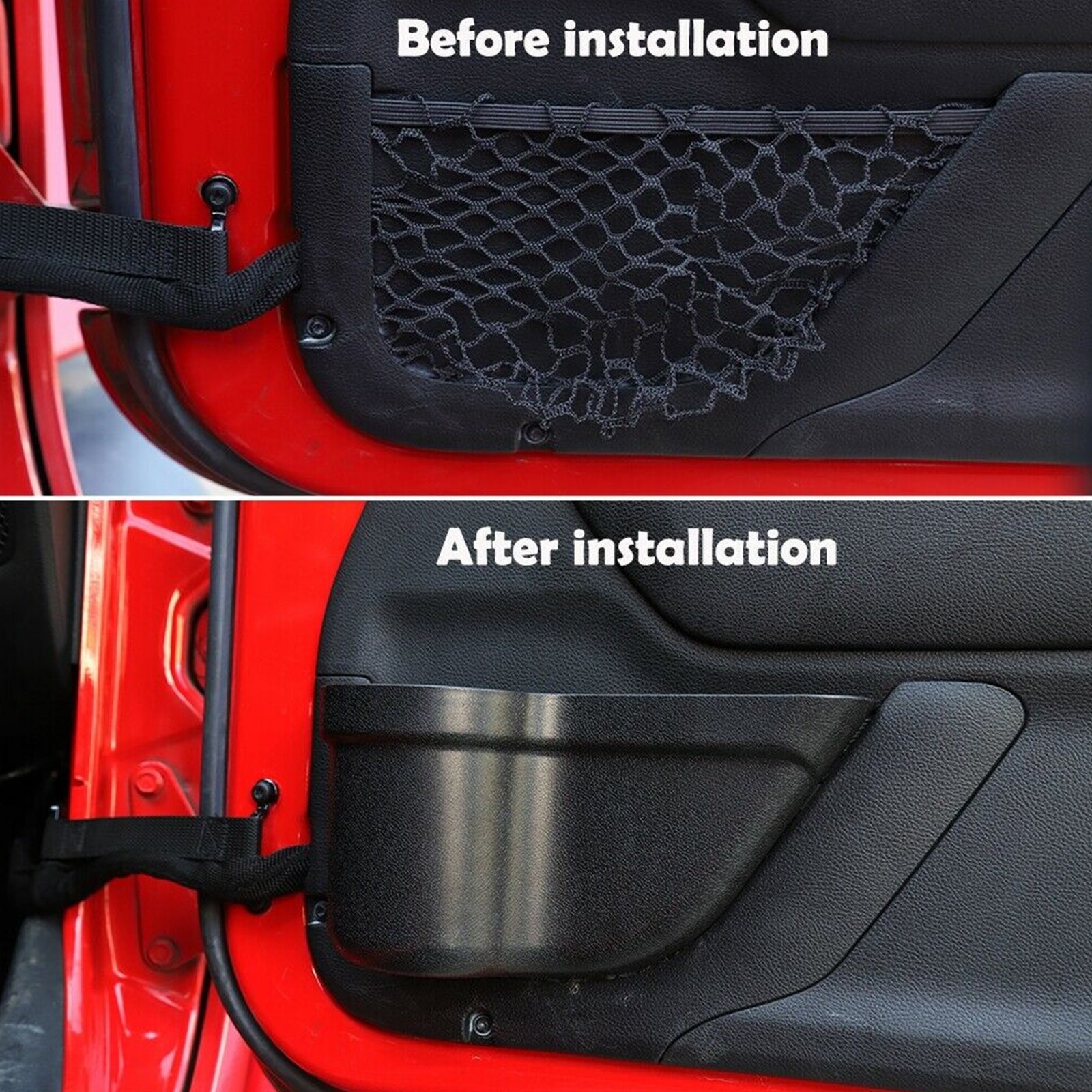 2011-2017 Wrangler JK Front & Rear Door Net Pocket Storage Box Organizer Generic