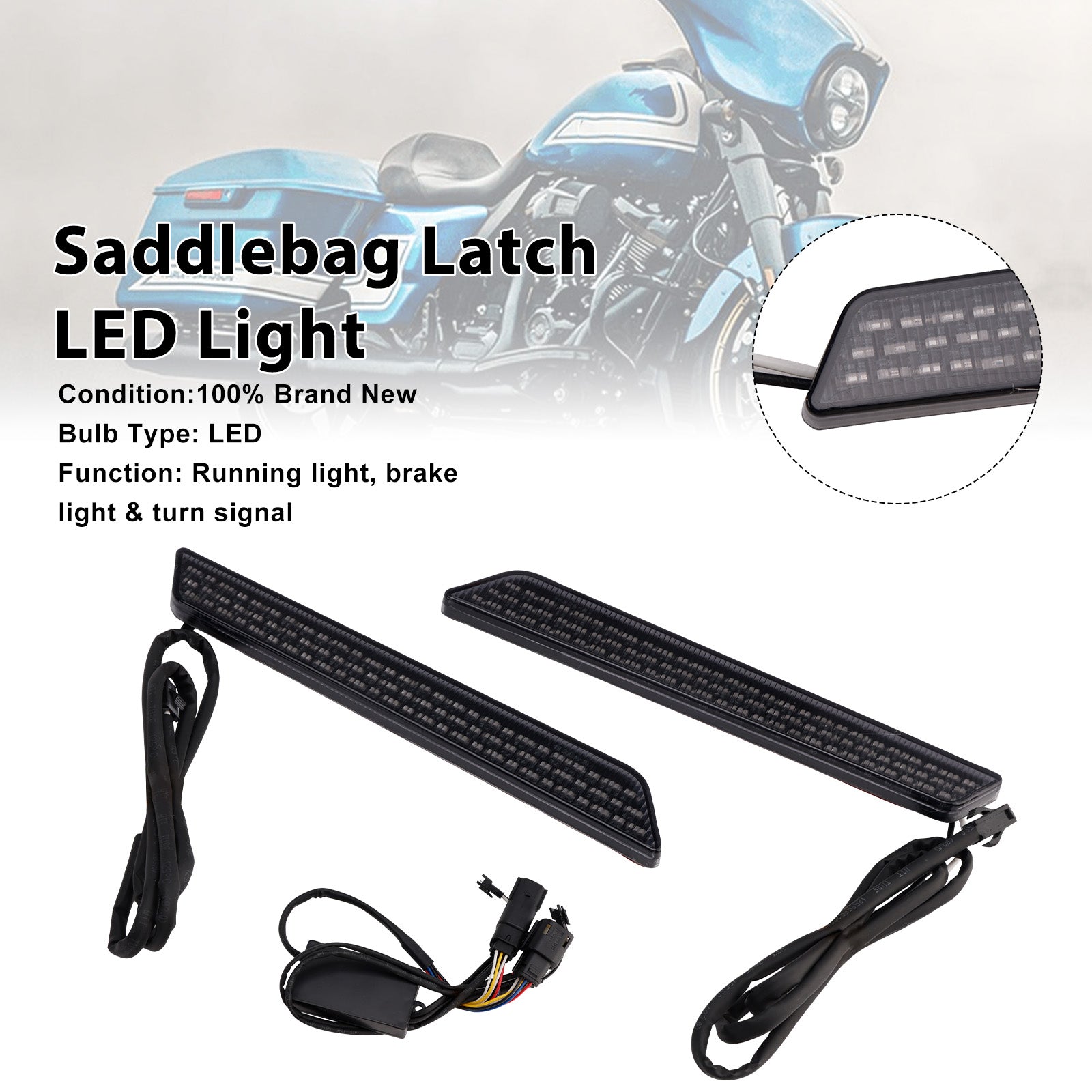Saddlebag Latch LED Light For Touring Electra Street Road Glide 14-23