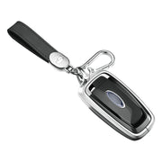 Aluminum Alloy TPU Silvery Car Key Case Cover With Buckle For Ford