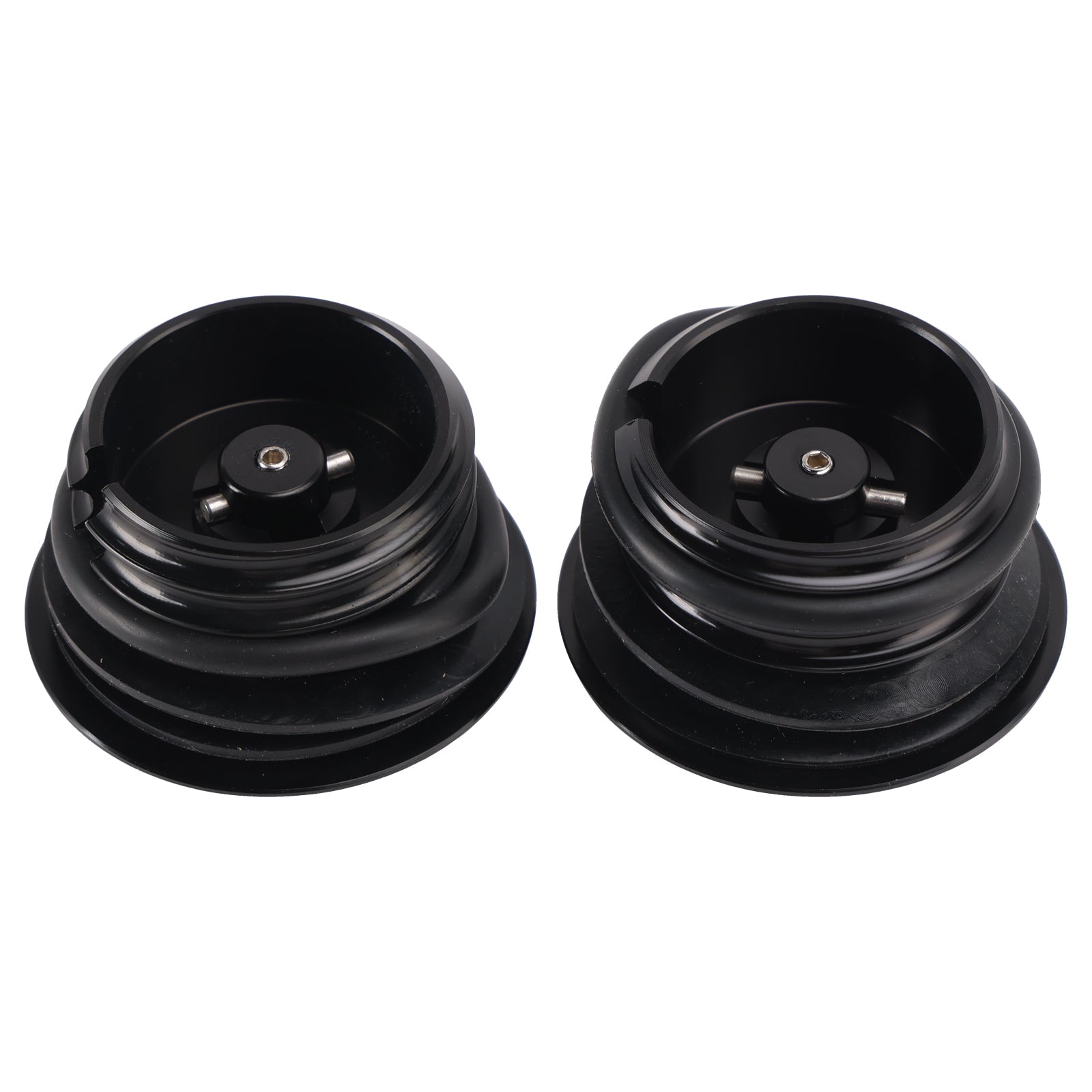 Pop Up Vented Gas Cap Set Black For Softail Low Rider Dyna Sport Super Glide