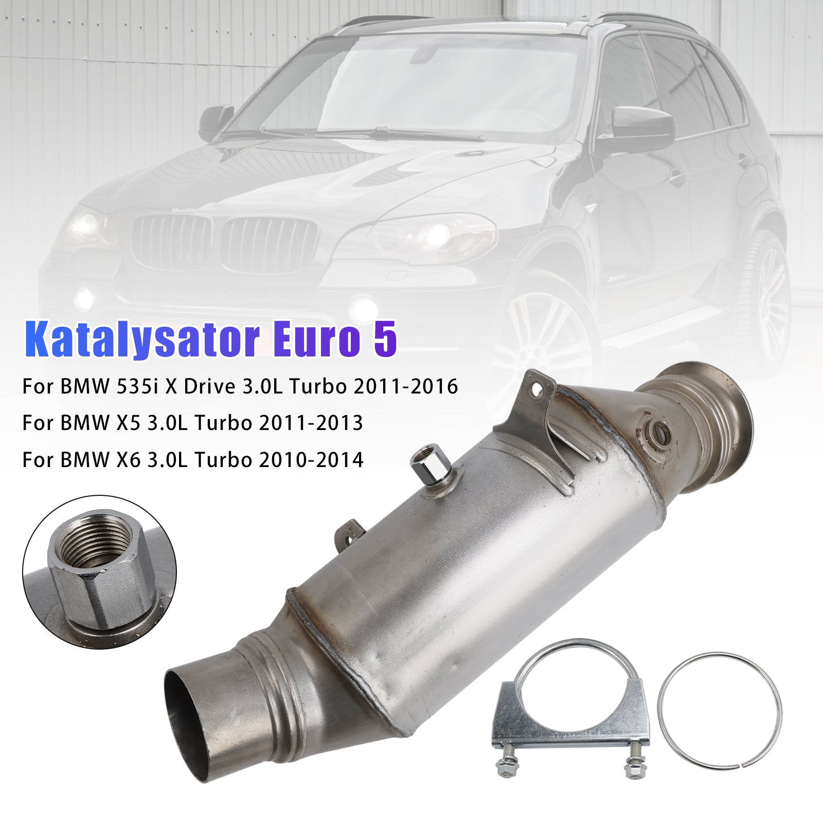 Catalytic Converter Euro 5 For BMW 535i X Drive 3.0L Turbo 2011-2016