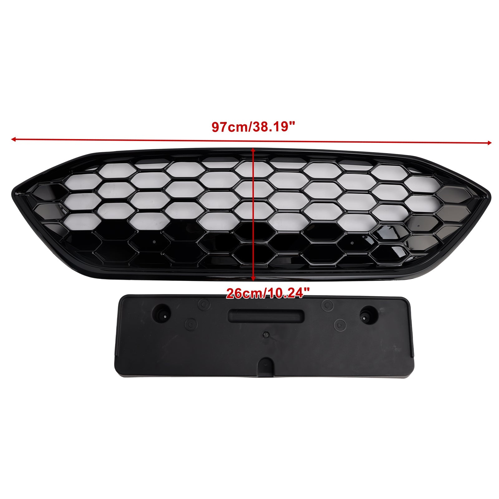 2018-2021 Ford Focus ST + ST Line MK4 Gloss Black Front Bumper Grille Grill
