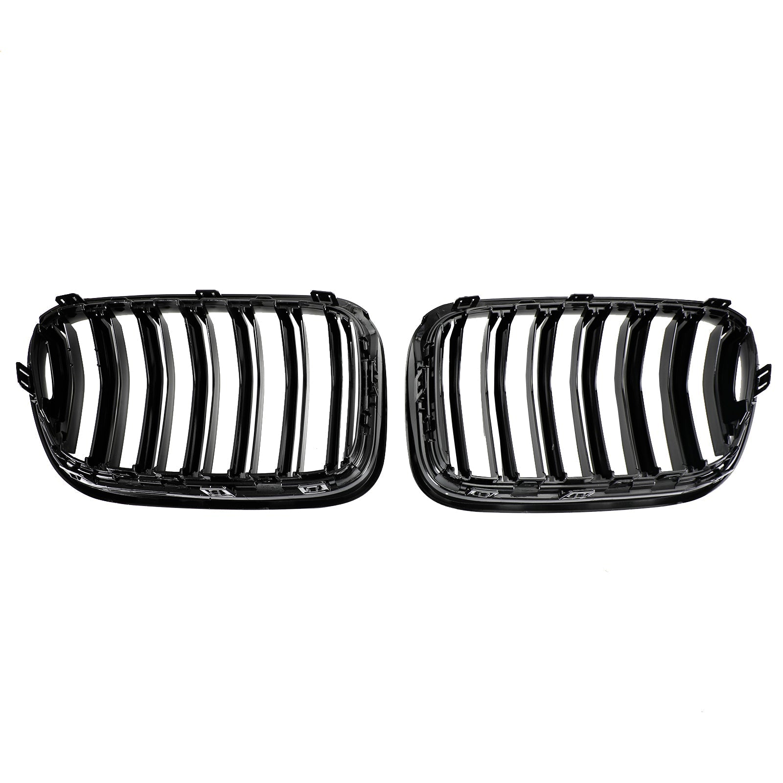 BMW X3 F25 2011-2014 Dual Line Gloss Black Front Bumper Kidney Grille Grill
