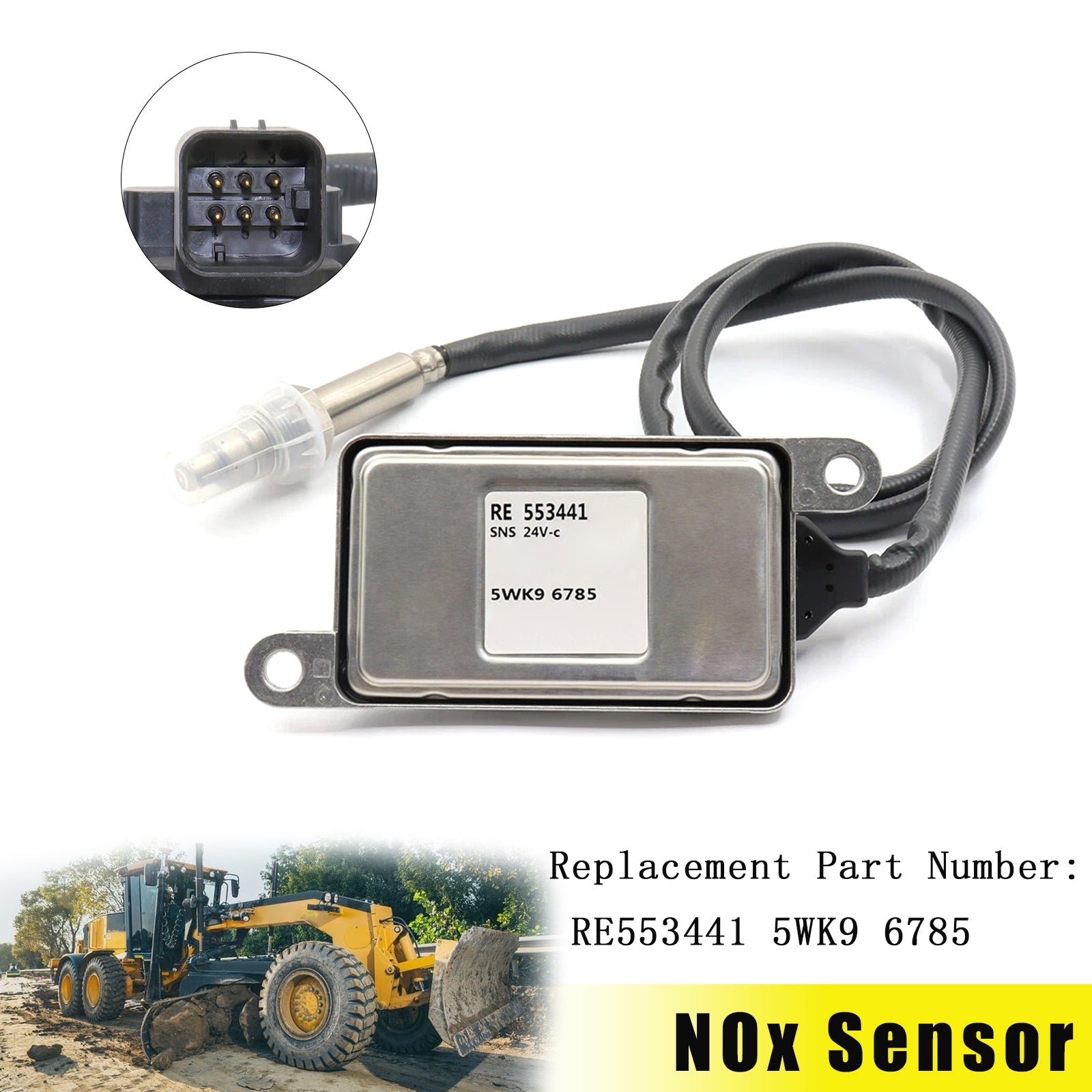 RE553441 5WK9 6785 NOx Sensor Nitrogen Oxide Sensor For John Deere Tractor